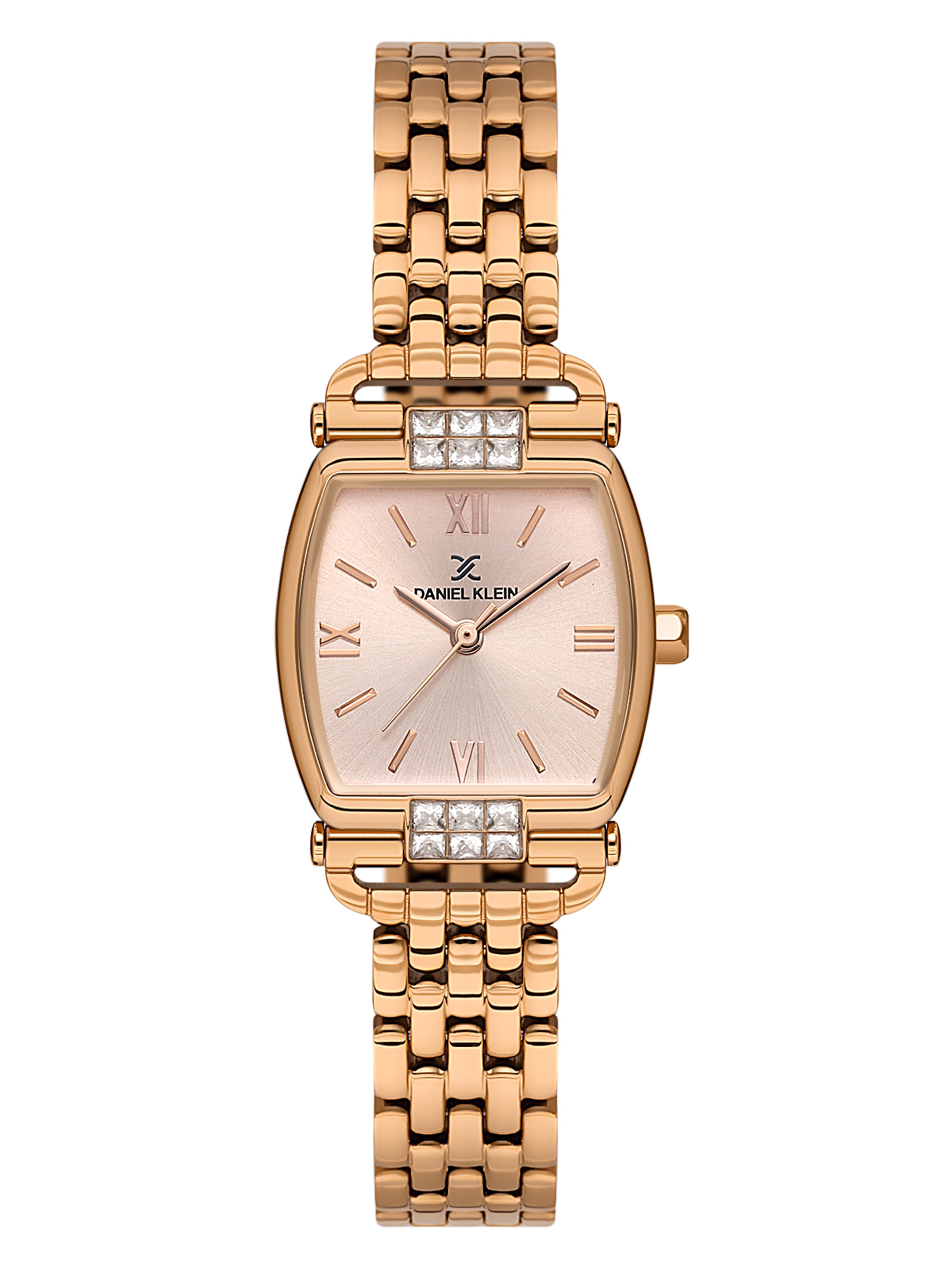 Daniel Klein Analog L.R.Gold Round Dial Pink Rose Gold Case Pink Rose Gold Strap Quartz Water-Resistant Wrist Watch for Women Girls, Ladies DK.1.14281-5