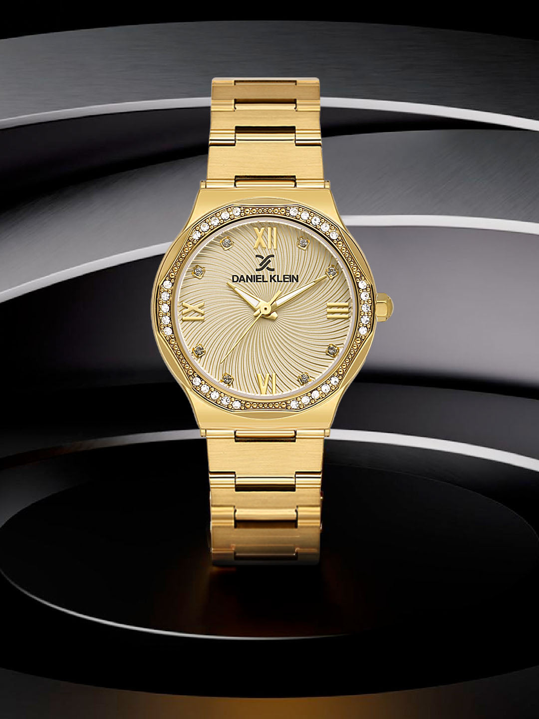 Daniel Klein Light Champagne Dial Gold Strap Women’s Analog Watch DK.1.14101-2