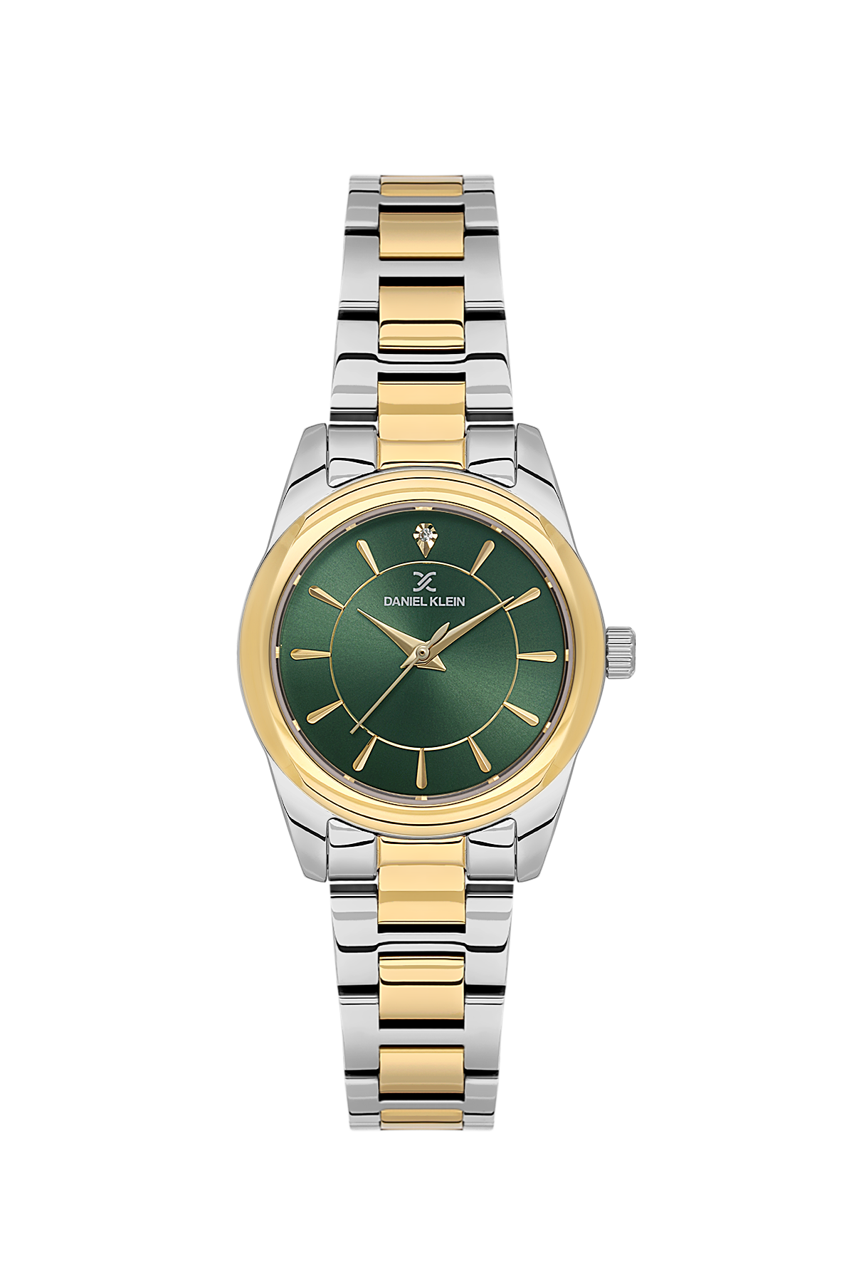 Daniel klein Premium Lady Dark Green Mother of Pearl Gold-Silver Watch DK.1.13929-5