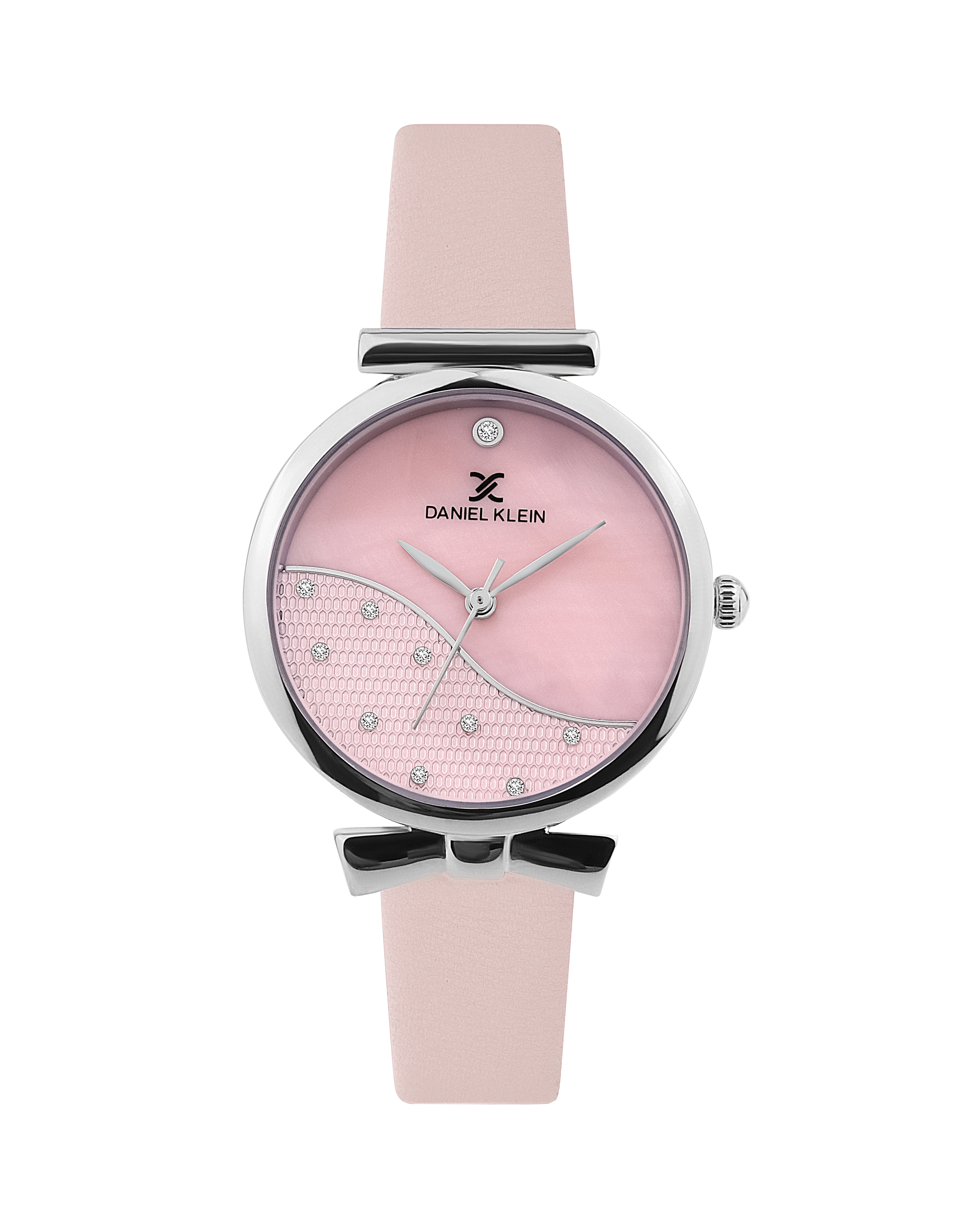 Pink Minimal Strap with Bow Shape Lug Women Premium Watch DK.1.14022-1