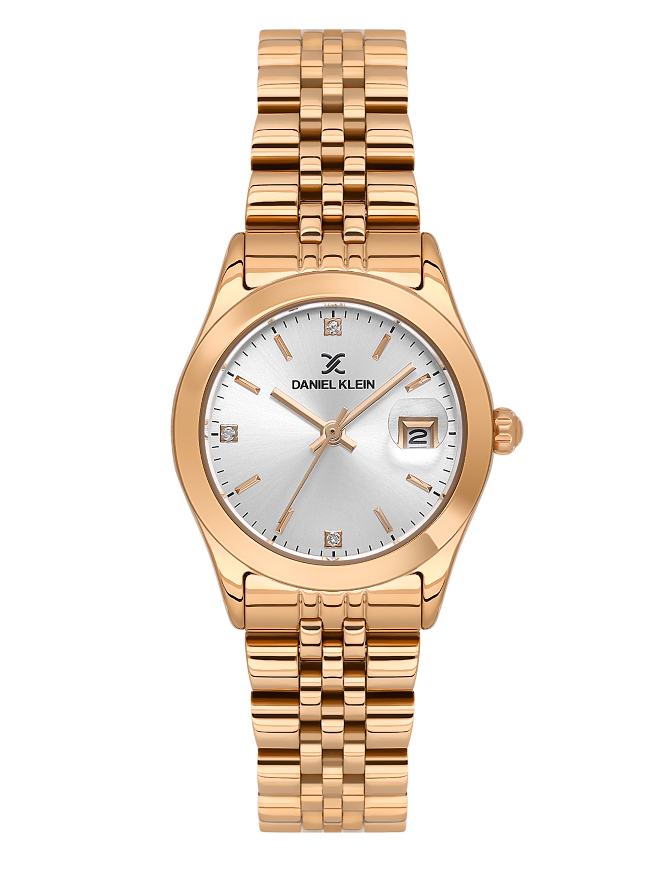 Daniel Klein Analog Silver Round Dial Pink Rose Gold Case Pink Rose Gold Strap Quartz Water-Resistant Wrist Watch for Women Girls, Ladies DK.6.14183-5