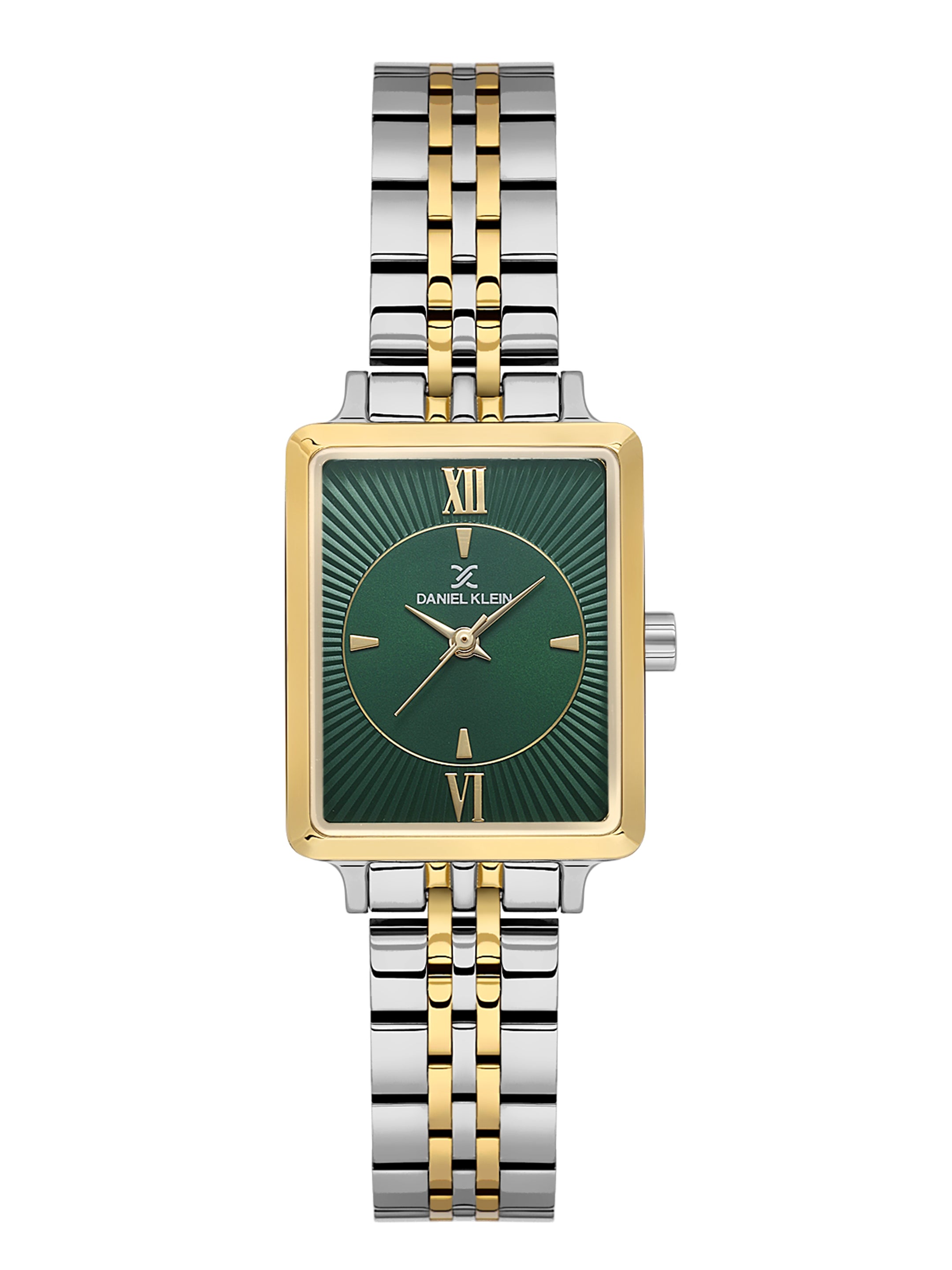 Daniel Klein Dark Green Sunray Dial Stainless Steel Strap Women’s Watch DK.1.14055-5
