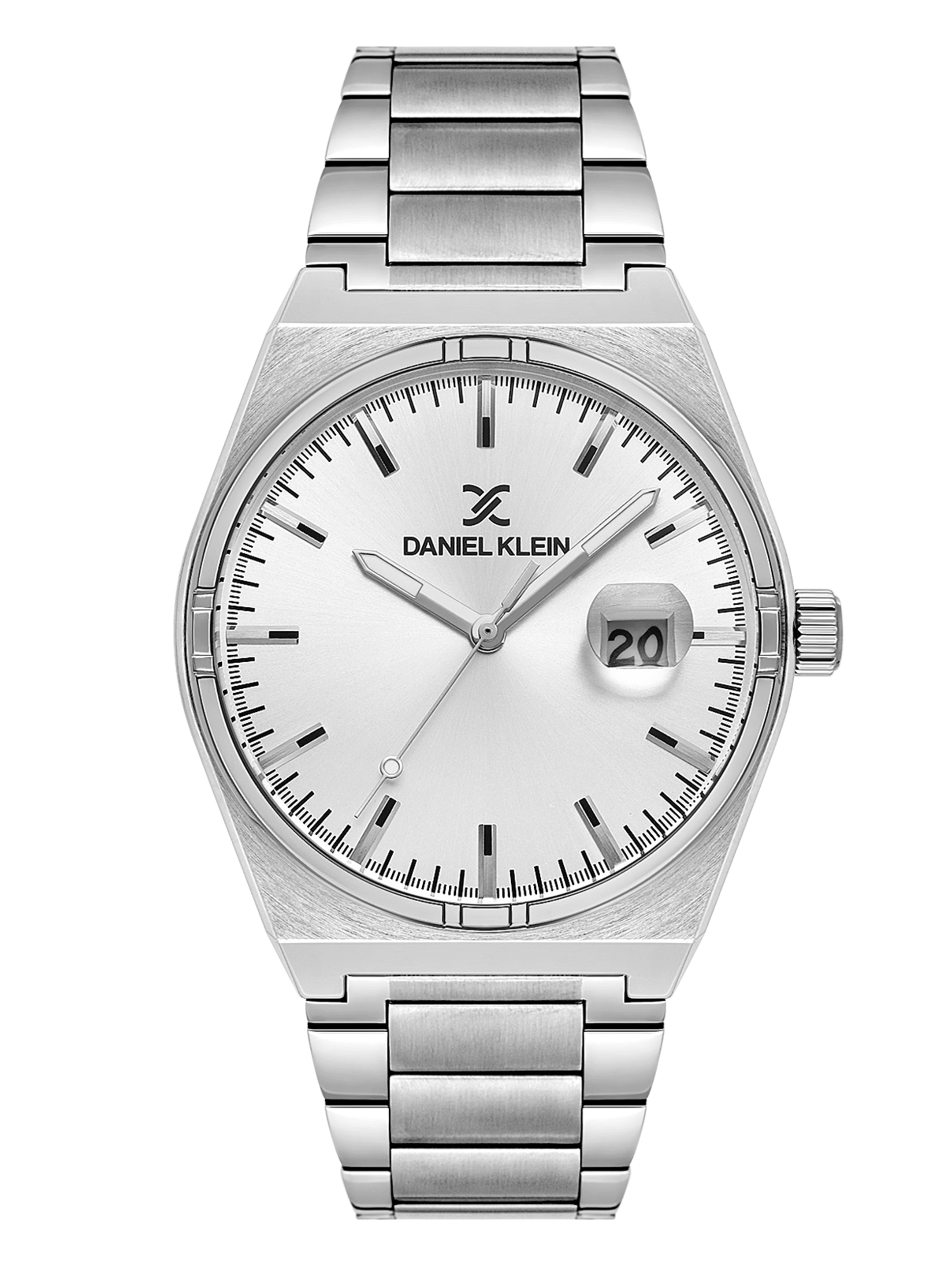Daniel Klein Analog Silver Round Dial Silver Case Silver Strap Quartz Water-Resistant Wrist Watch for Men Boys DK.1.14192-1