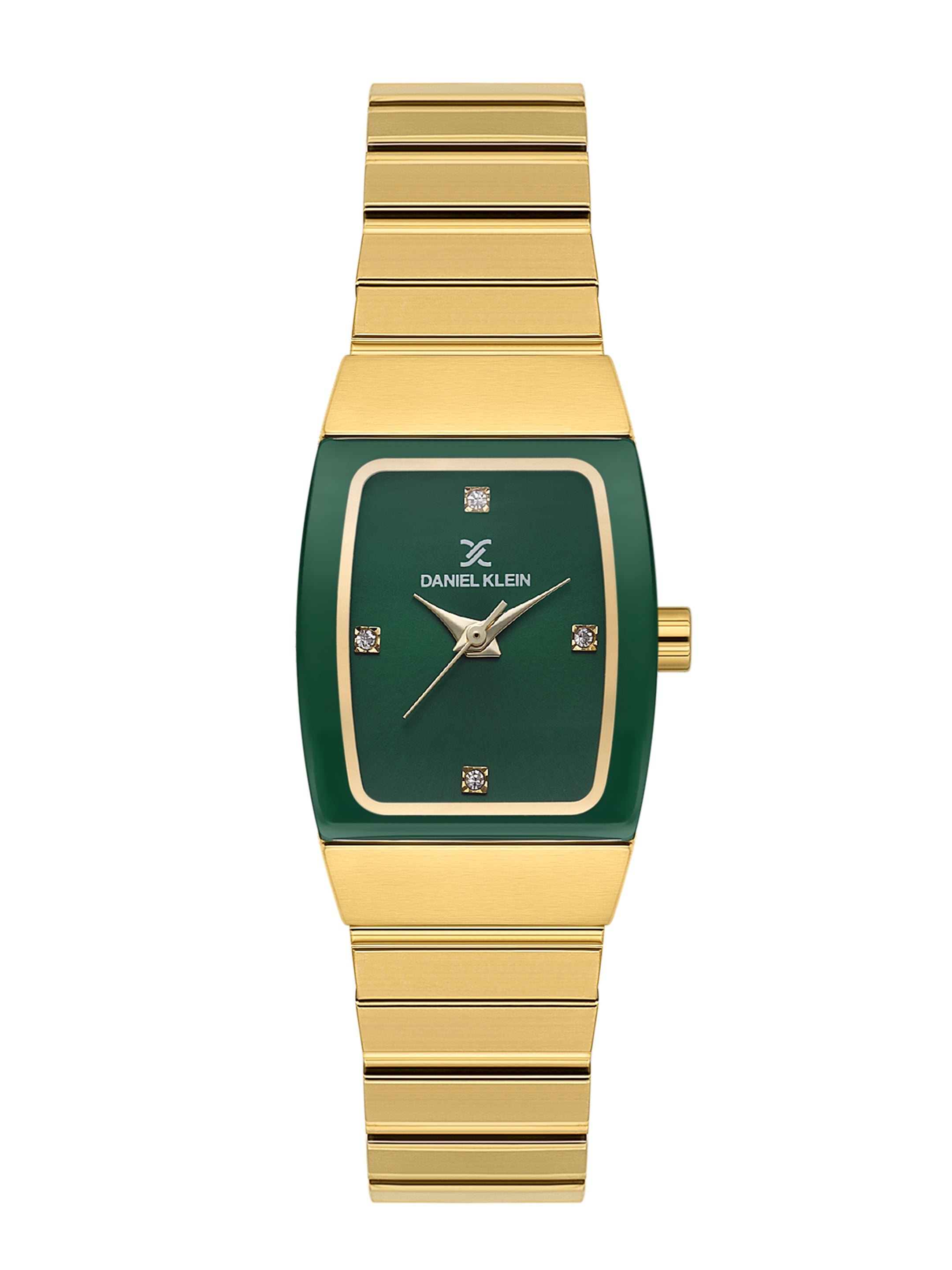 Daniel Klein Analog Dark Green Round Dial Gold/Dark Green Case Gold Strap Quartz Water-Resistant Wrist Watch for Women Girls, Ladies DK.1.14191-3