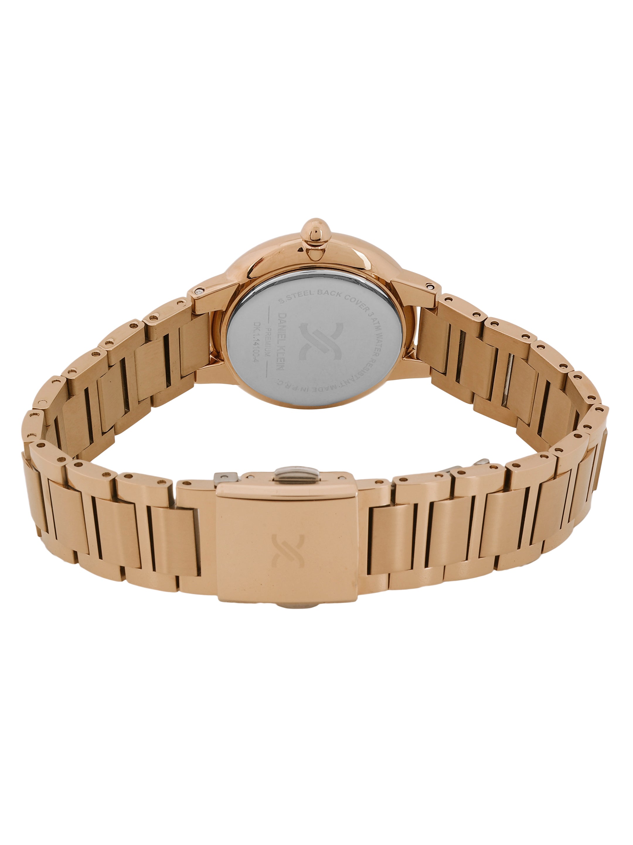 Daniel Klein Silver Dial Pink Rose Gold Strap Women’s Analog Watch DK.1.14100-6