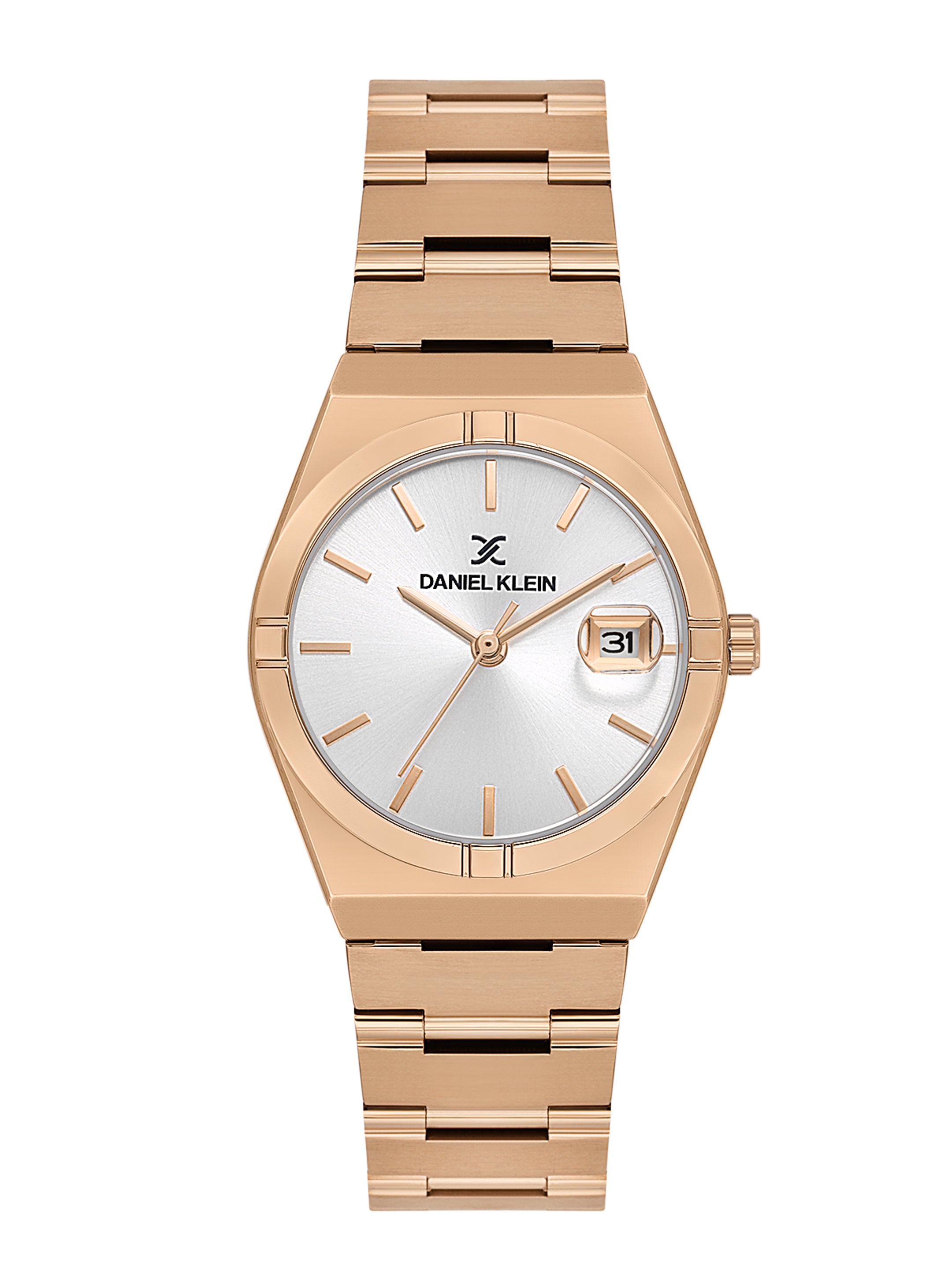 Daniel Klein Analog Silver Round Dial Pink Rose Gold Case Pink Rose Gold Strap Quartz Water-Resistant Wrist Watch for Women Girls, Ladies DK.1.14170-6