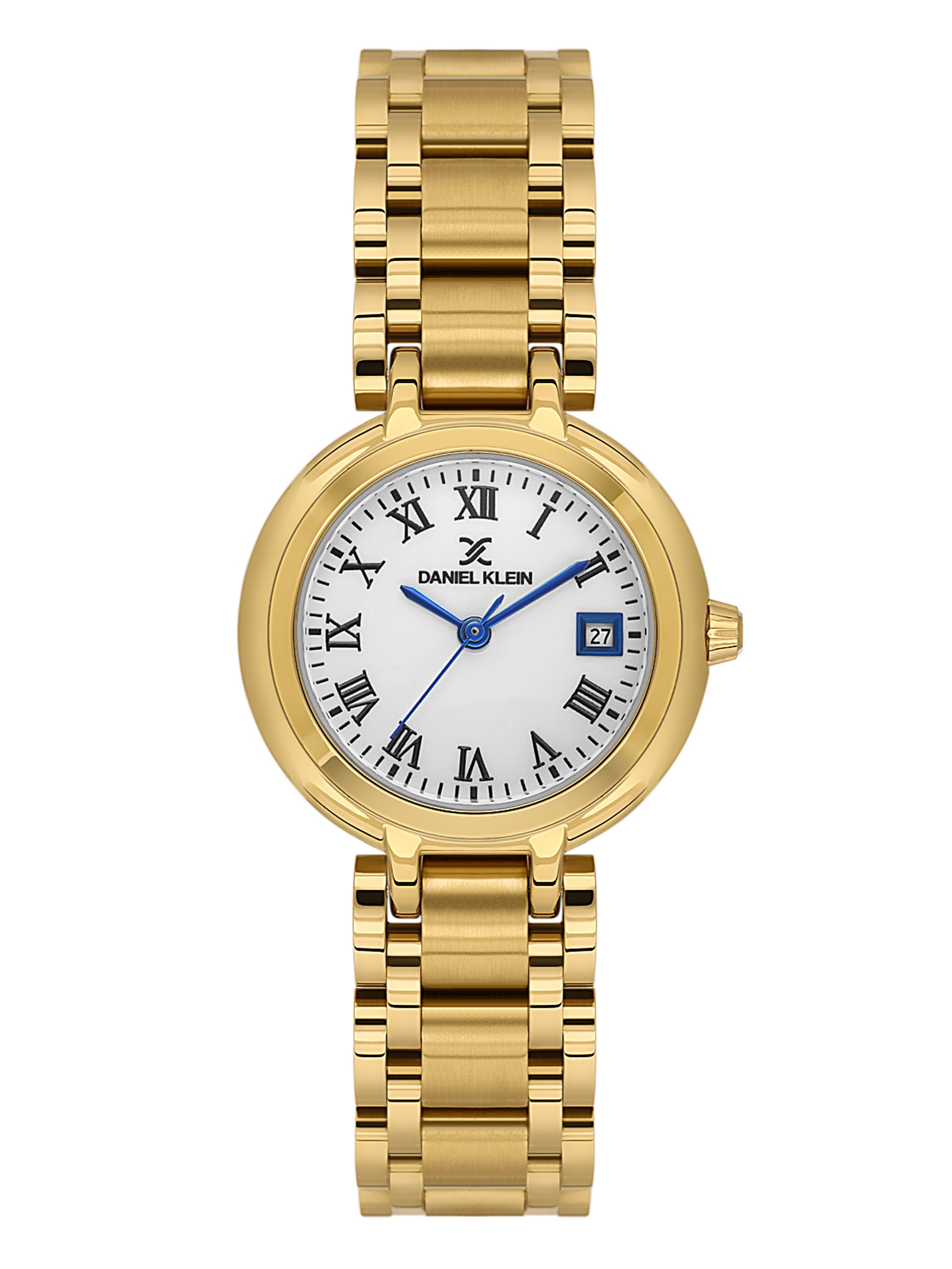 Daniel Klein Analog White Round Dial Gold Case Gold Strap Quartz Water-Resistant Wrist Watch for Women Girls, Ladies DK.1.14173-3