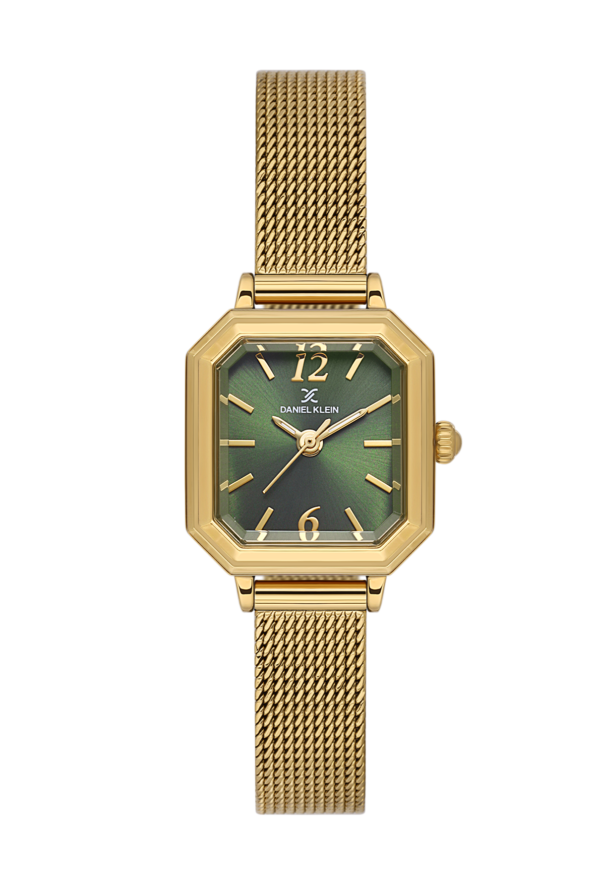 Daniel klein Premium Lady Dark Green Sunray Dial Gold Mesh Watch DK.1.13945-5