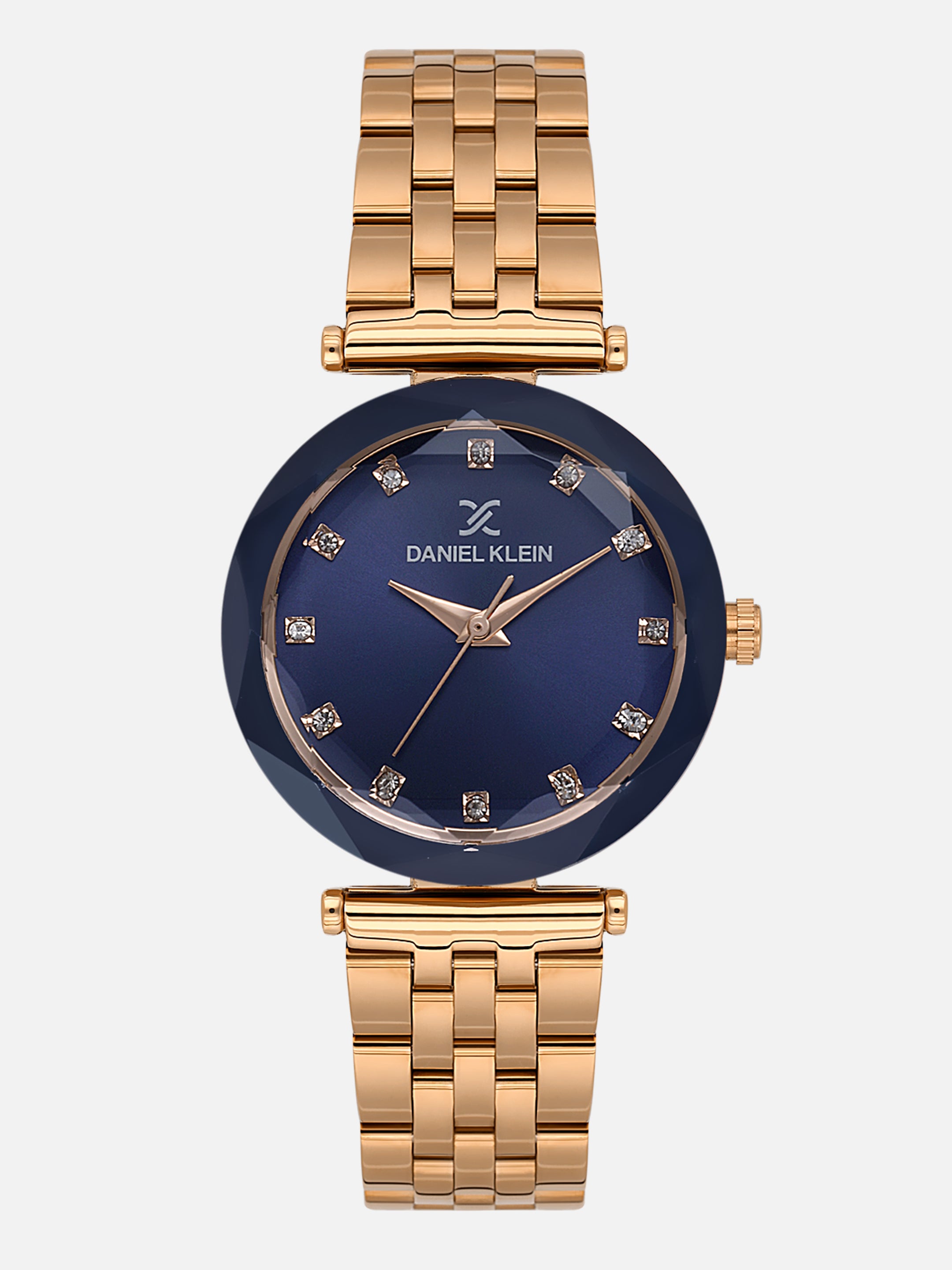 Daniel Klein Analog Blue Round Dial Pink Rose Gold/Blue Case Pink Rose Gold Strap Quartz Water-Resistant Wrist Watch for Women Girls, Ladies DK.6.14189-5