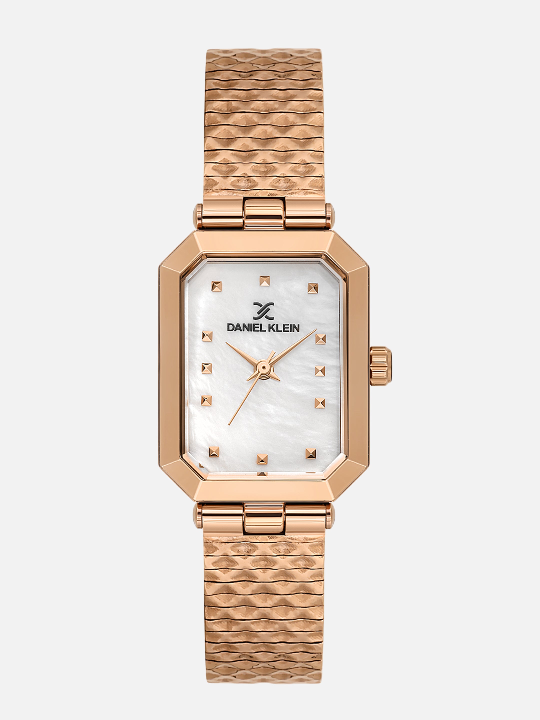 Daniel Klein Analog White Mop Round Dial Pink Rose Gold Case Pink Rose Gold Strap Quartz Water-Resistant Wrist Watch for Women Girls, Ladies DK.1.14178-5