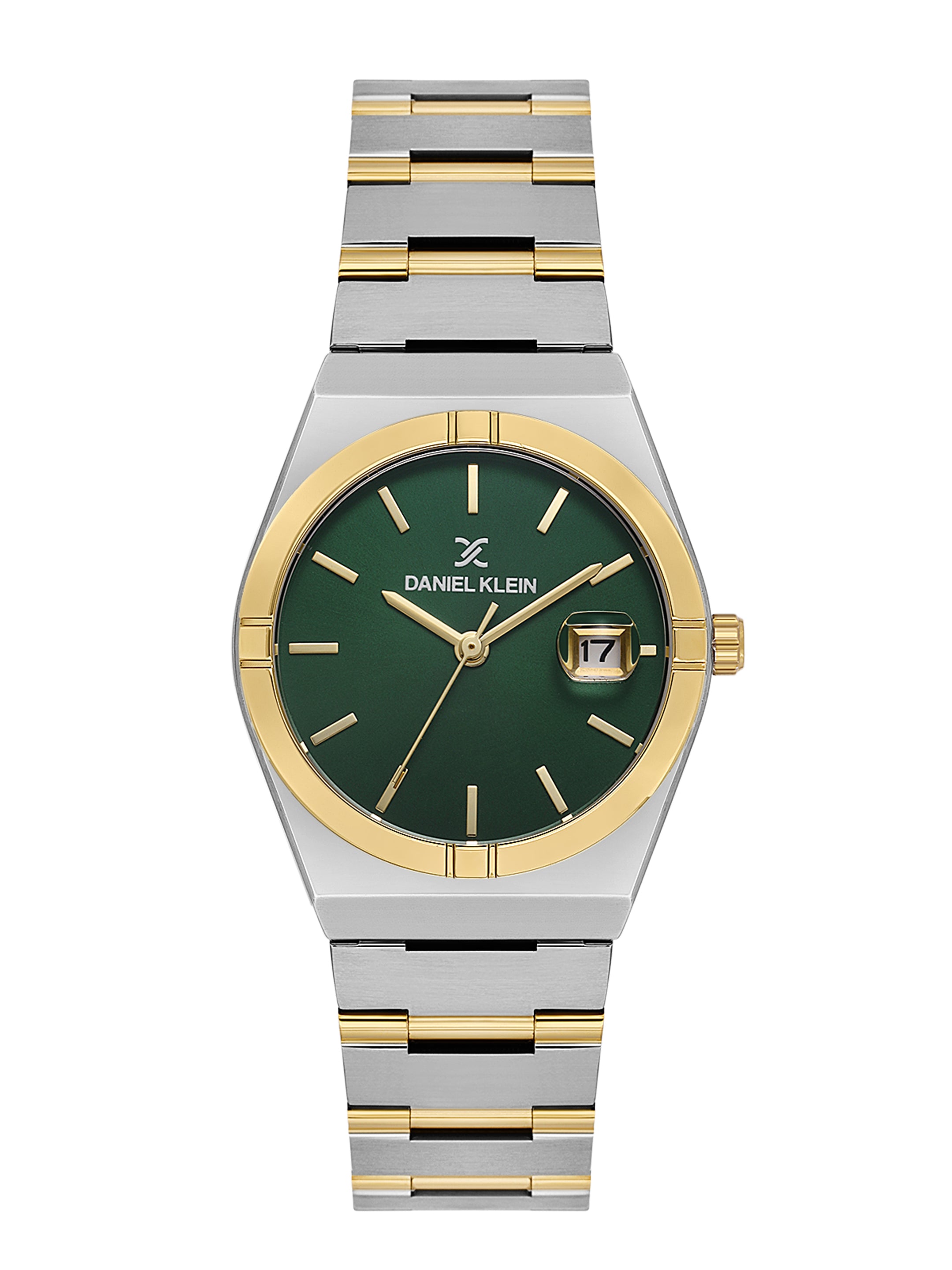 Daniel Klein Analog Dark Green Round Dial Silver and Gold Case Silver and Gold Strap Quartz Water-Resistant Wrist Watch for Women Girls, Ladies DK.1.14170-5