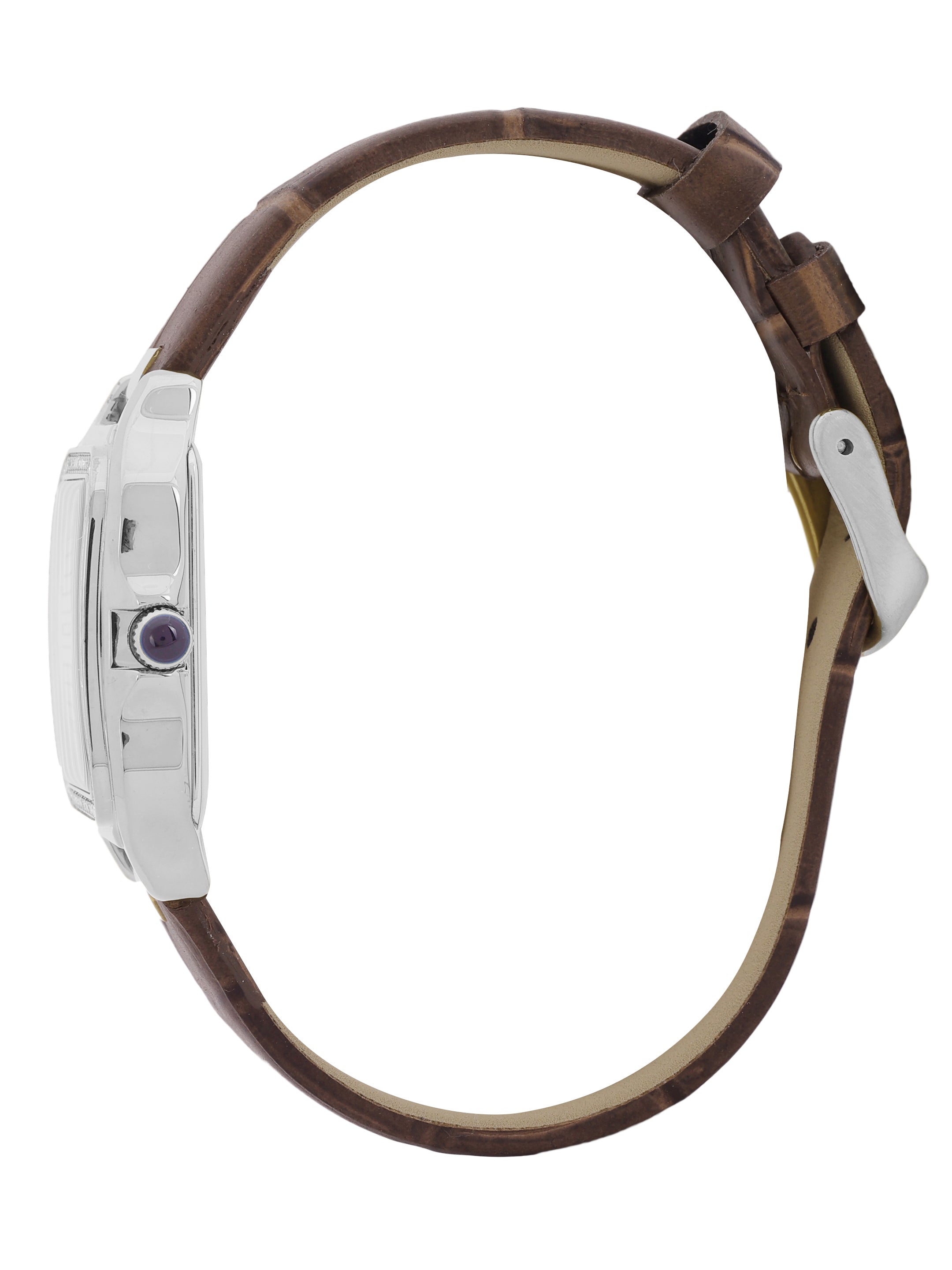 Daniel klein Premium Lady Silver & Rose Gold Case Brown Leather Strap Sunray Dial Watch DK.1.14039-6