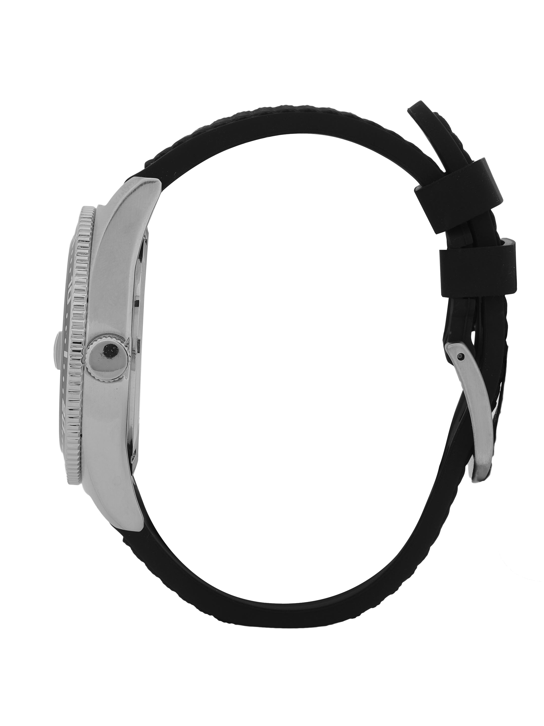 Daniel klein IPS Gun Black Sunray Dial Silicone Strap Watch for Men DK.1.14058-2