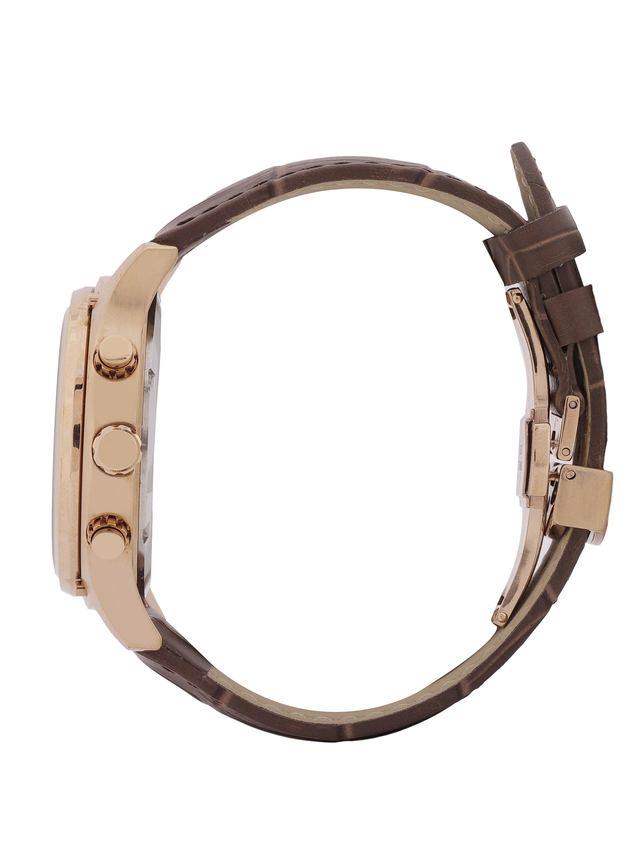 Daniel Klein Men’s Gun Black Dial Brown Leather Watch DK.1.14056-5