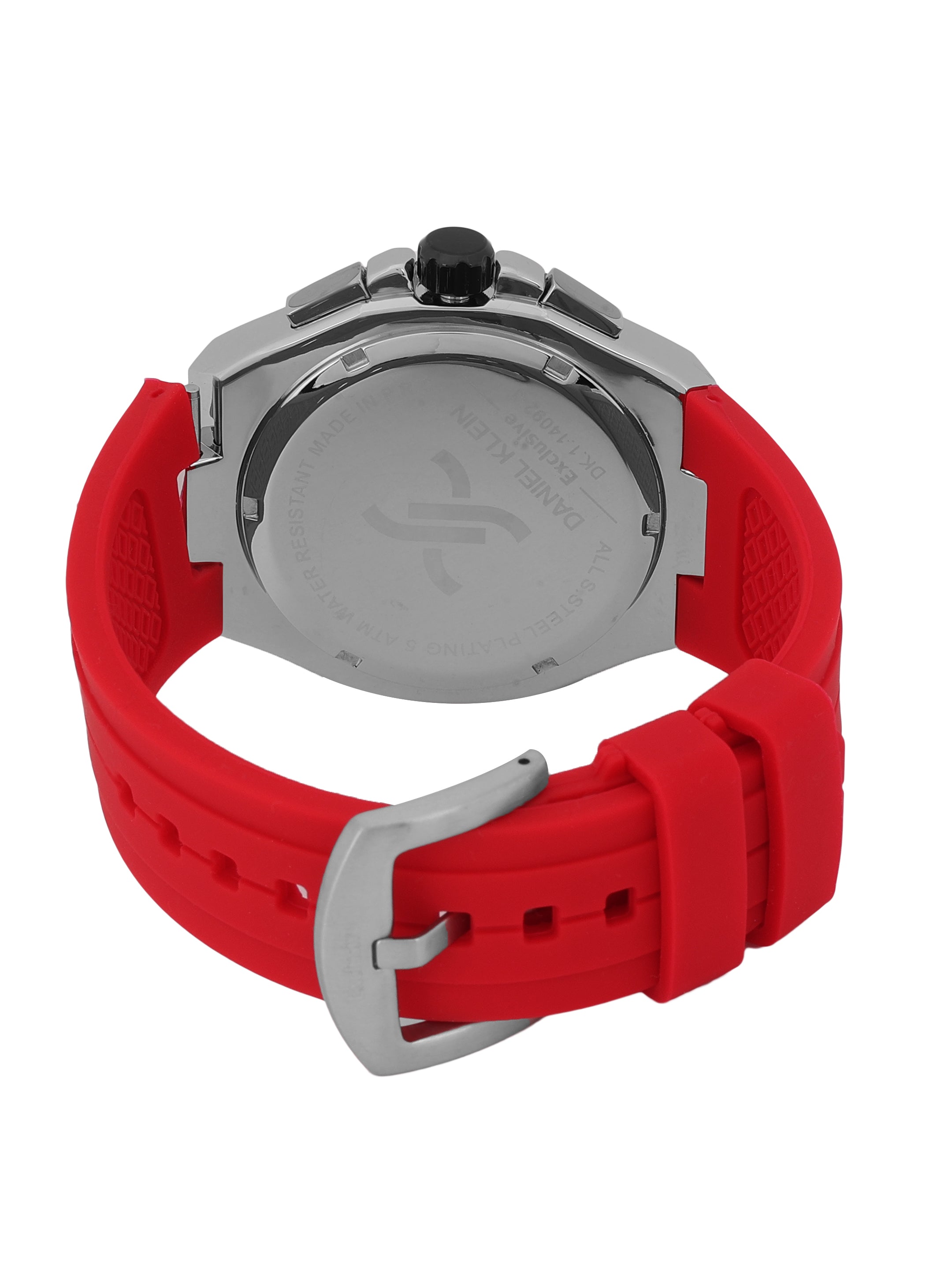 Daniel Klein Men’s Gun Black Dial Dark Red Silicone Watch DK.1.14092-3