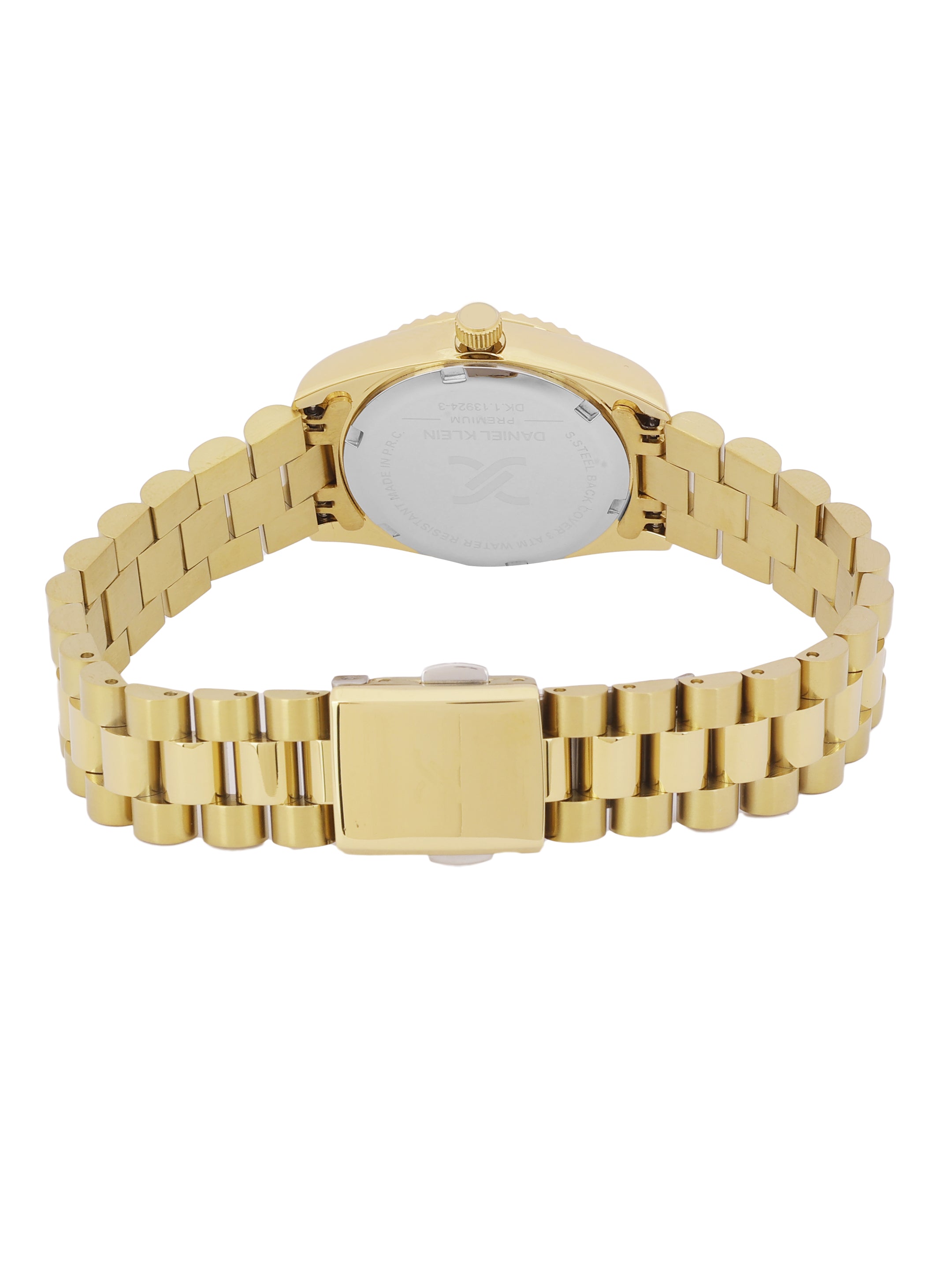 Daniel klein Premium Lady IPG Silver Sunray Dial Stone Stainless Steel Watch DK.1.13924-3