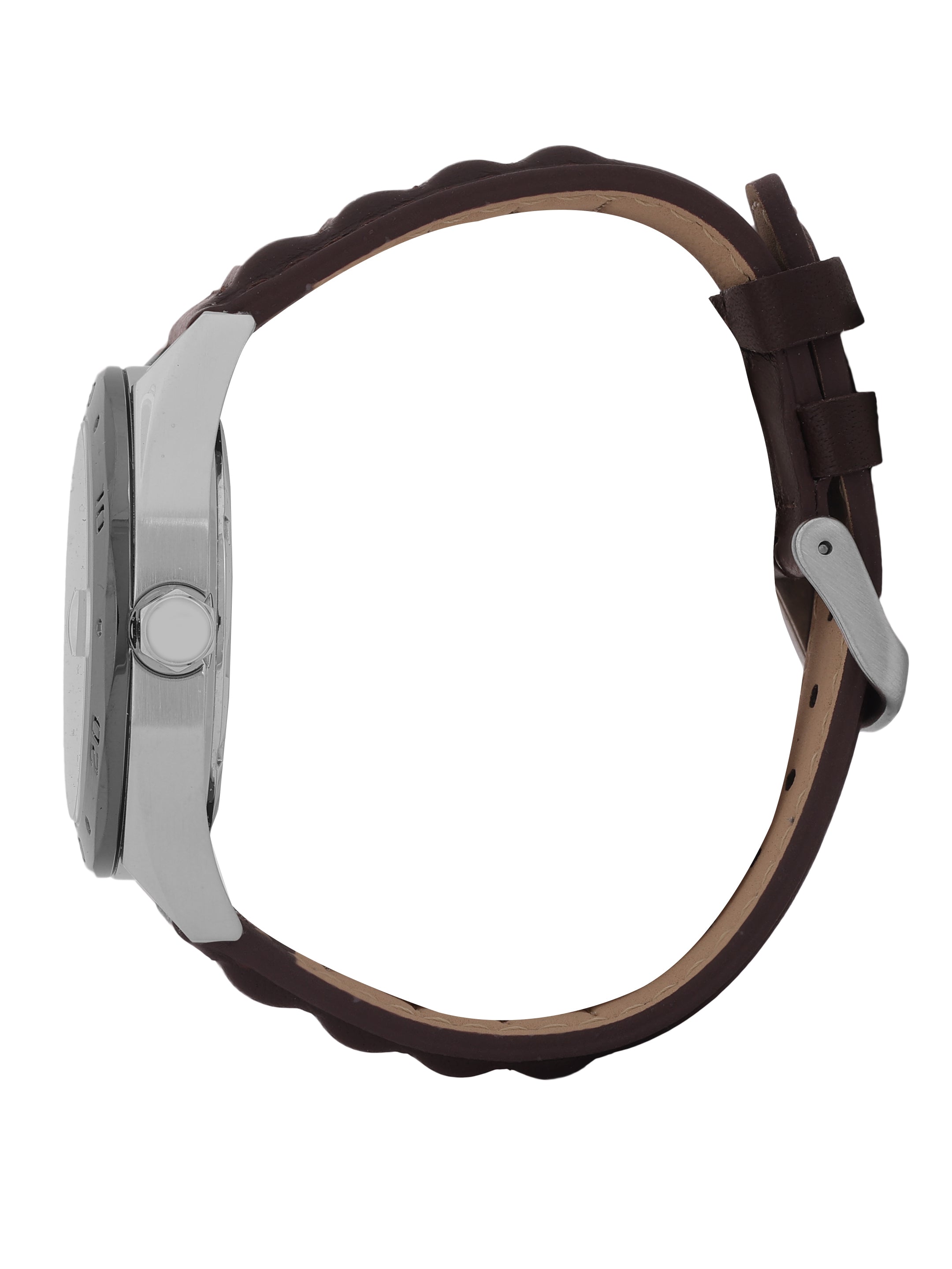 Daniel klein Dual-Tone IPS/IP Black Dark Brown Emboss Dial Leather Watch for Men DK.1.14077-3