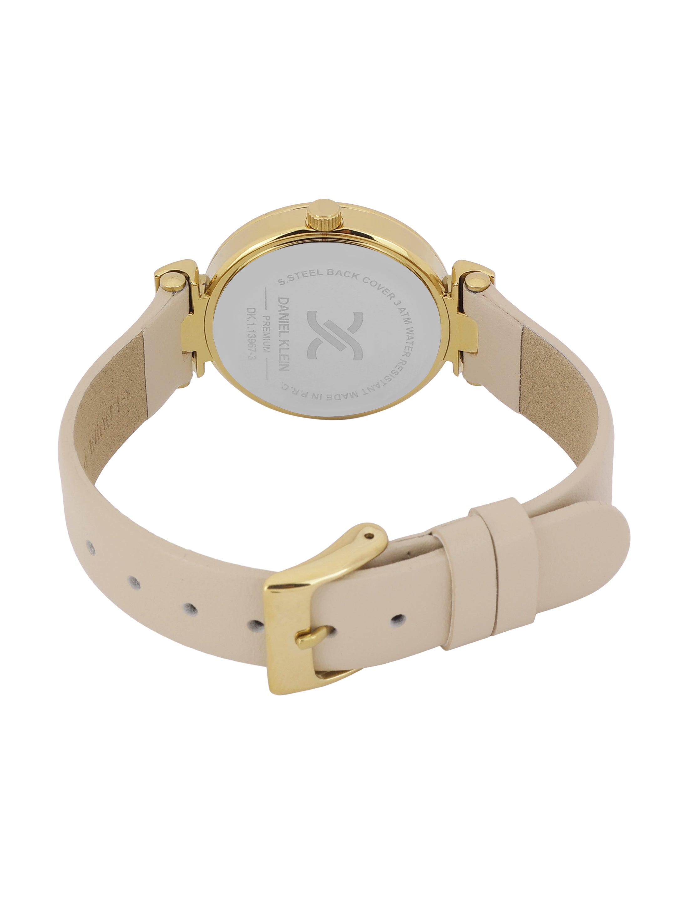 Daniel klein Premium Lady Grey Emboss Dial Grey Leather Watch DK.1.13967-3