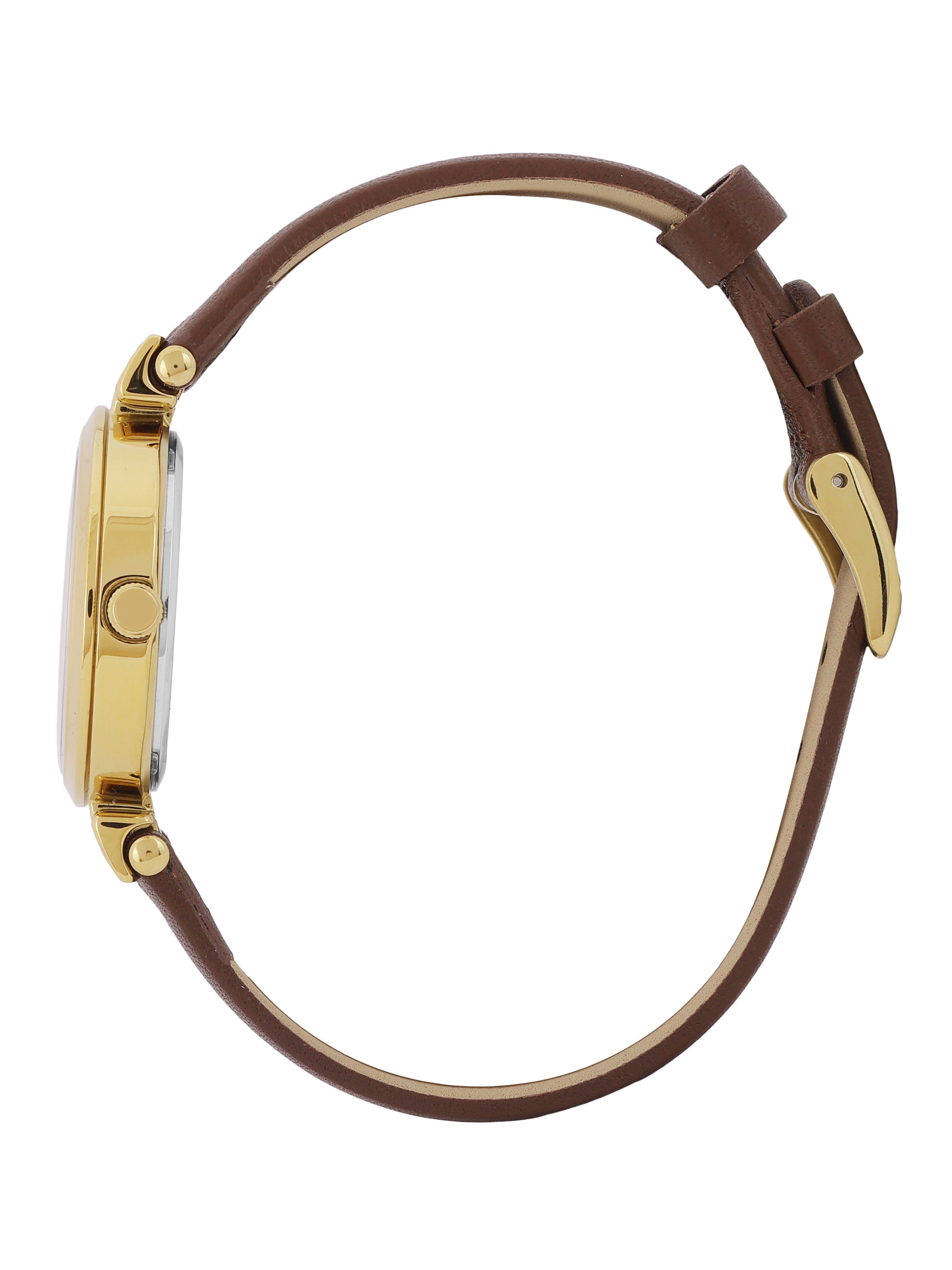 Daniel klein Premium Lady Silver Emboss Dial Dark Brown Leather Watch DK.1.13967-4