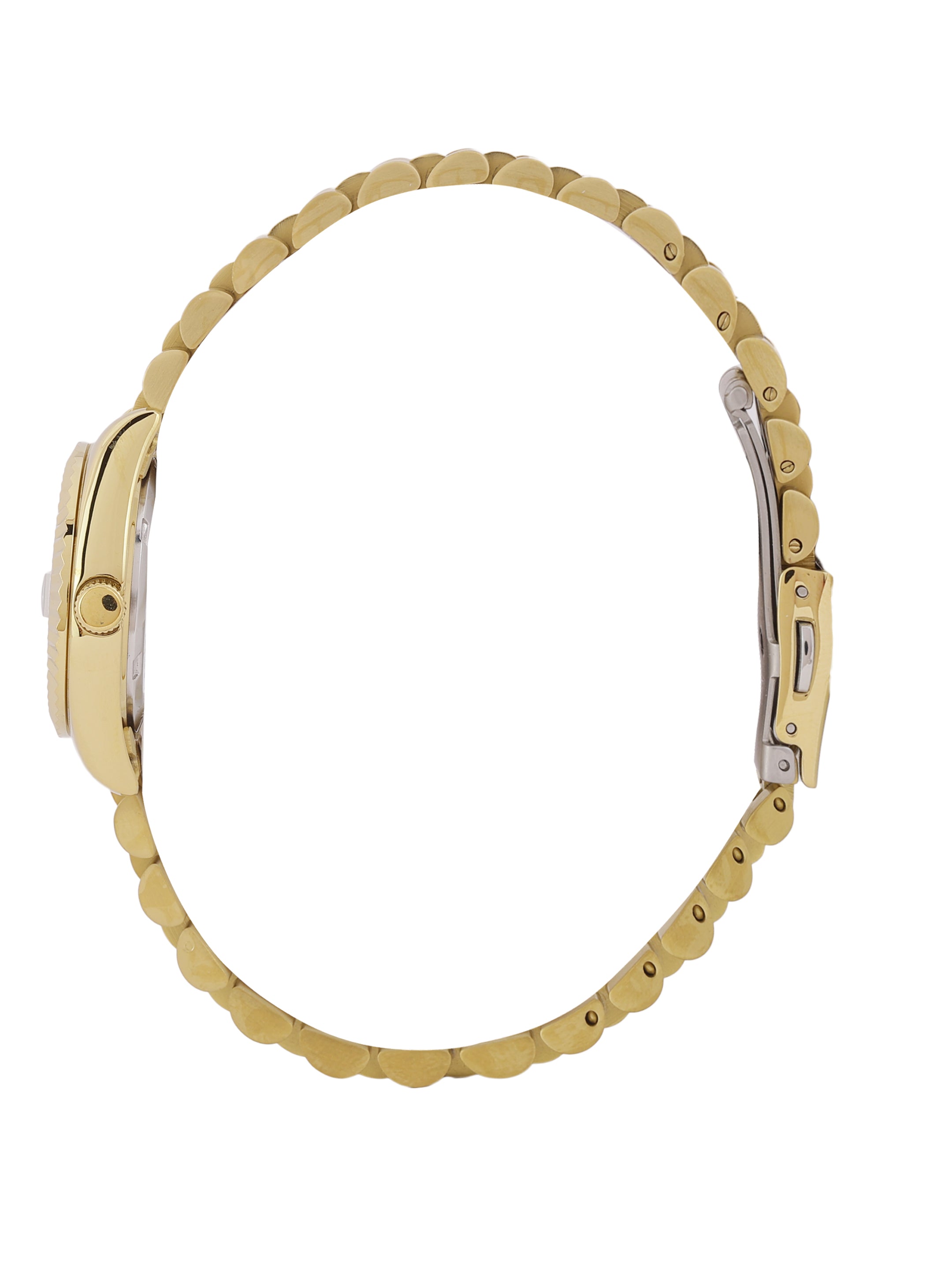 Daniel klein Premium Lady Gold Silver Sunray Dial Stainless Steel Watch DK.1.13969-5