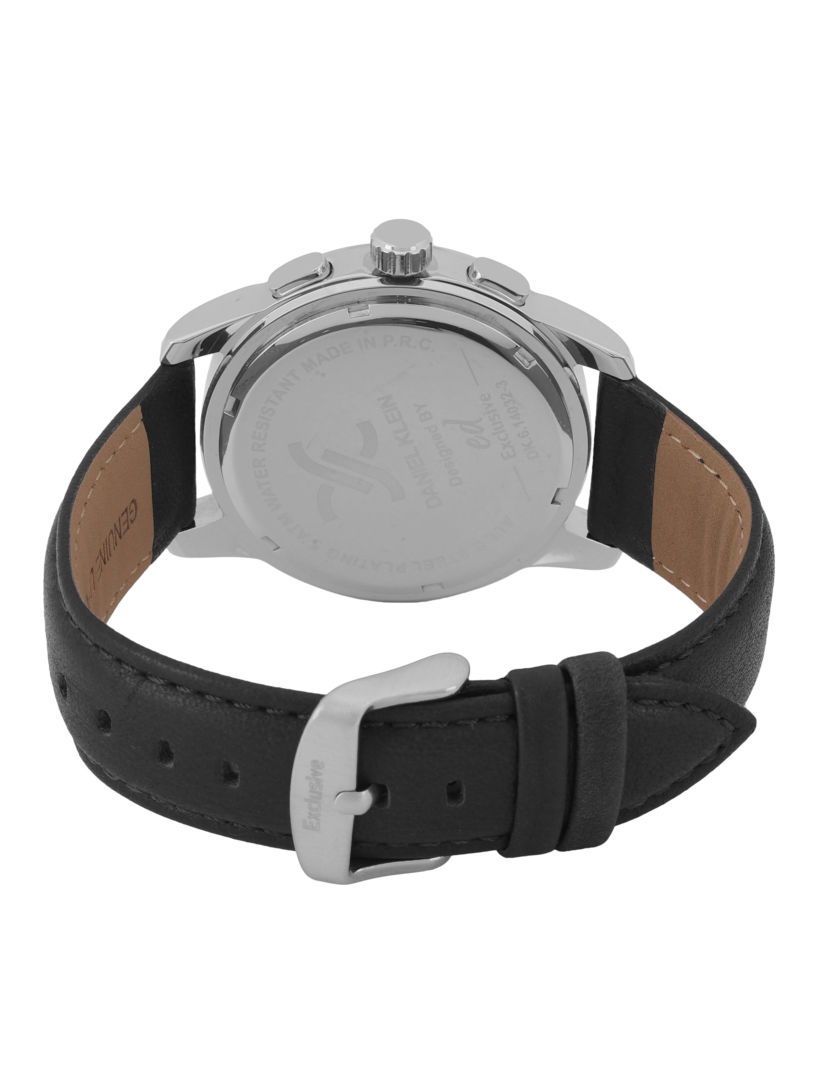 Daniel Klein Men’s Warm Grey Dial Black Leather Watch DK.6.14032-1