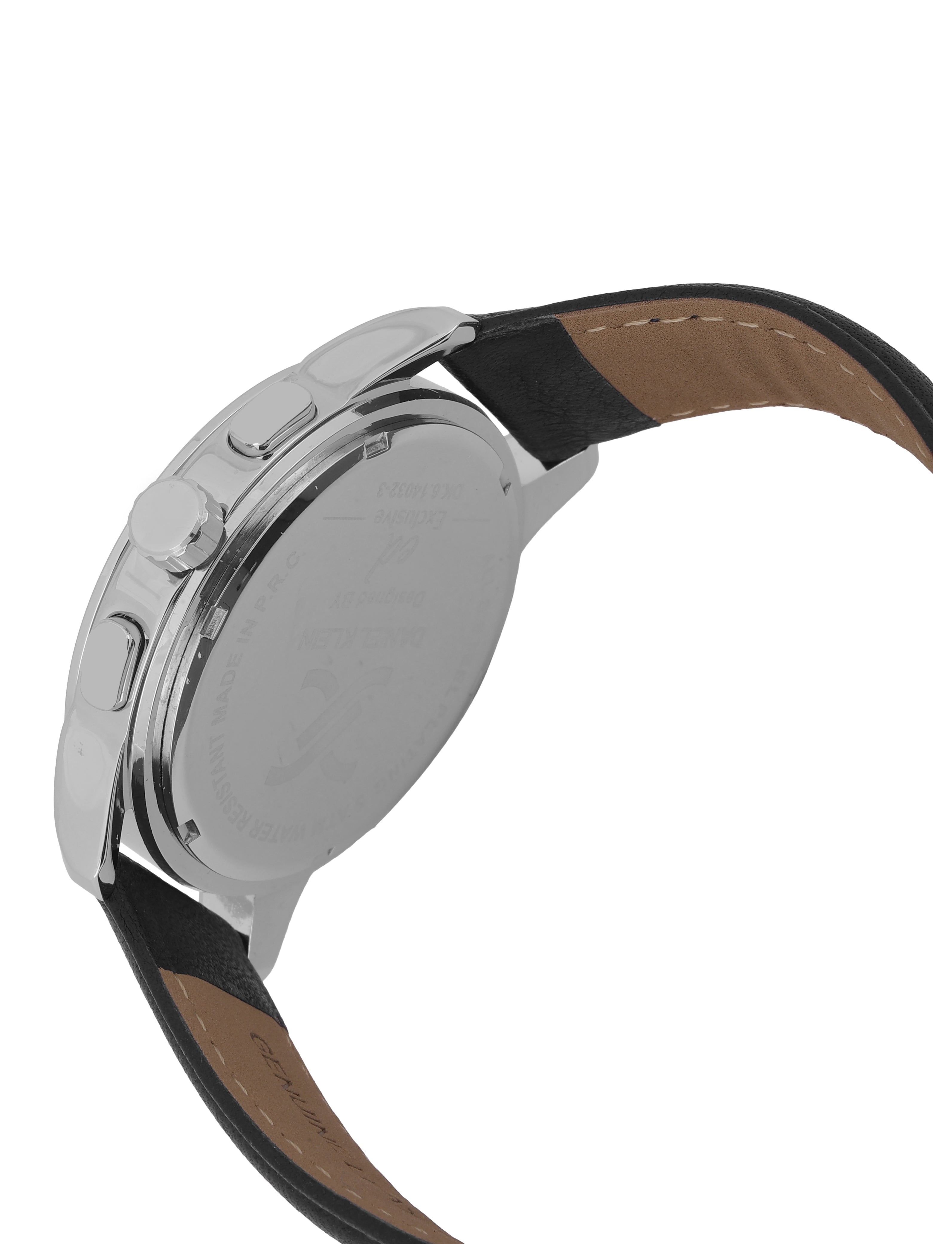 Daniel Klein Men’s Warm Grey Dial Black Leather Watch DK.6.14032-1