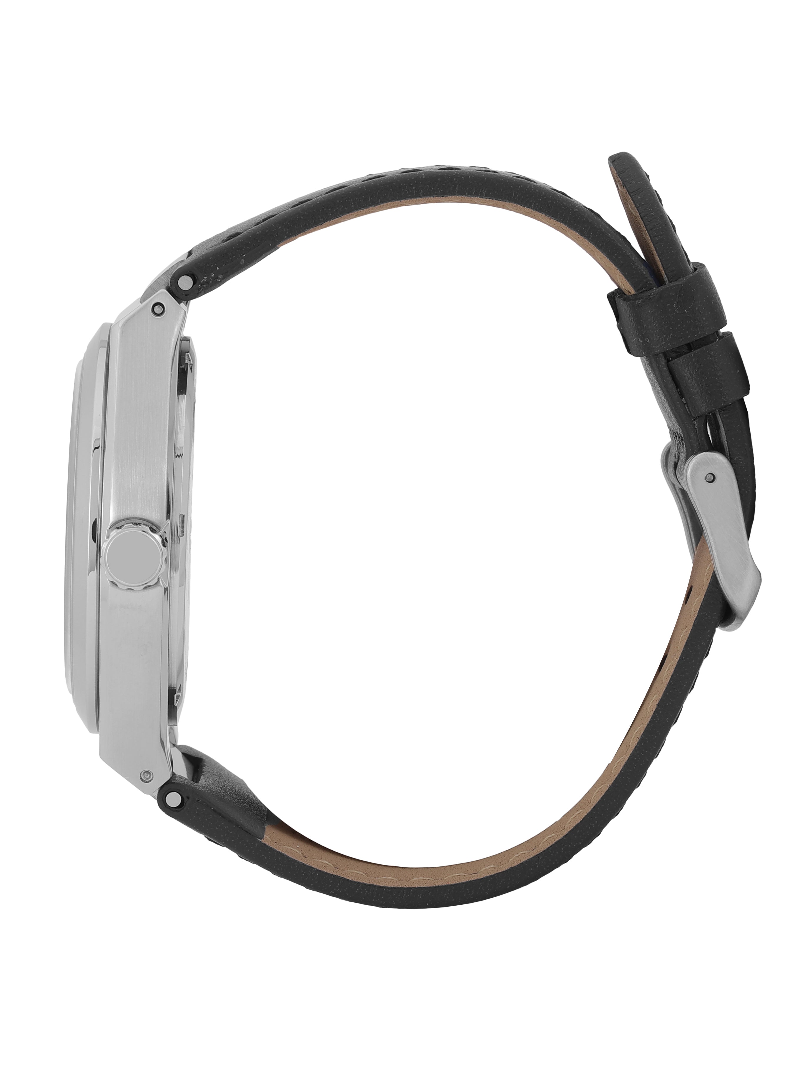 Daniel klein IPS Black Emboss Dial Leather Watch for Men DK.1.14059-1