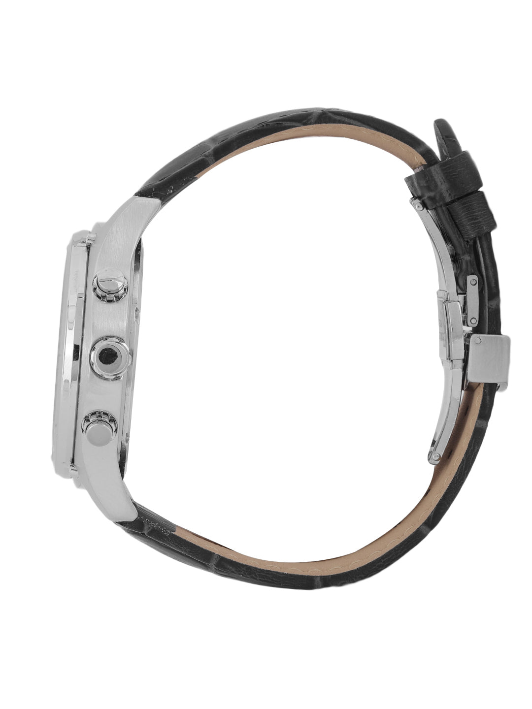 Daniel Klein Men’s Gun Black Dial Leather Strap Watch DK.1.14056-1