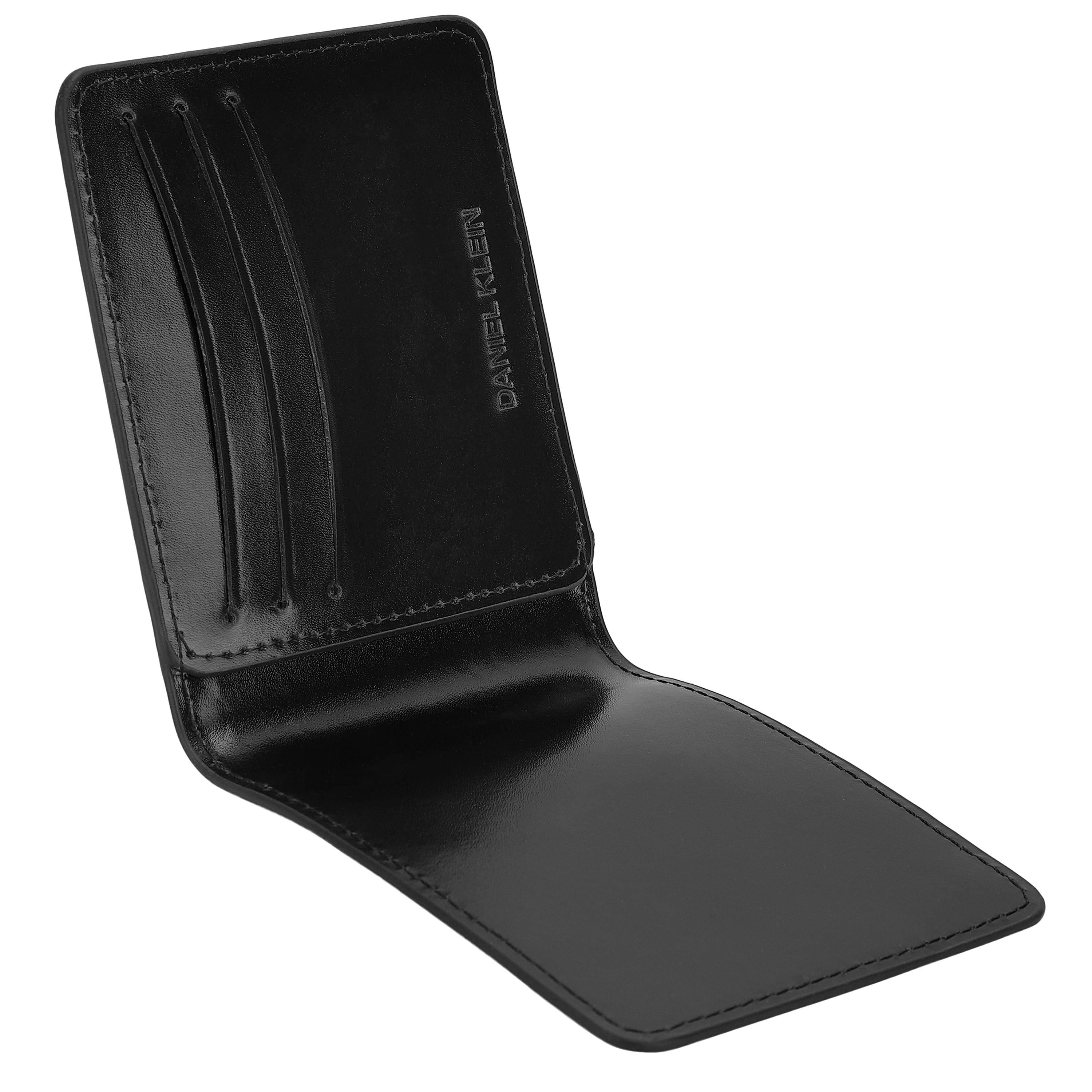 Daniel Klein Men’s Premium Genuine Leather Wallet – Smooth Classic Black Edition