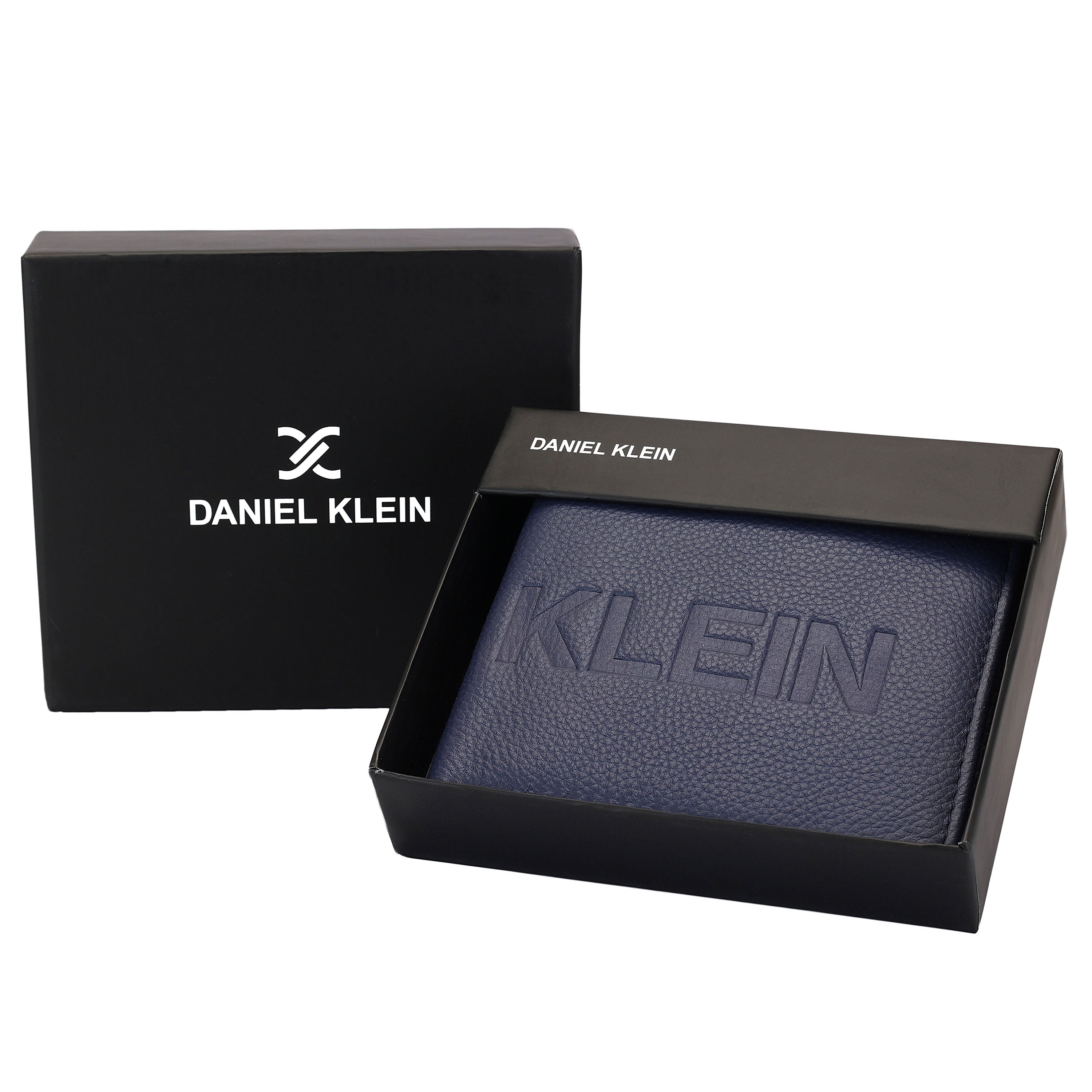 "Daniel Klein Men’s Signature Wallet – Classic Textured Blue Edition "