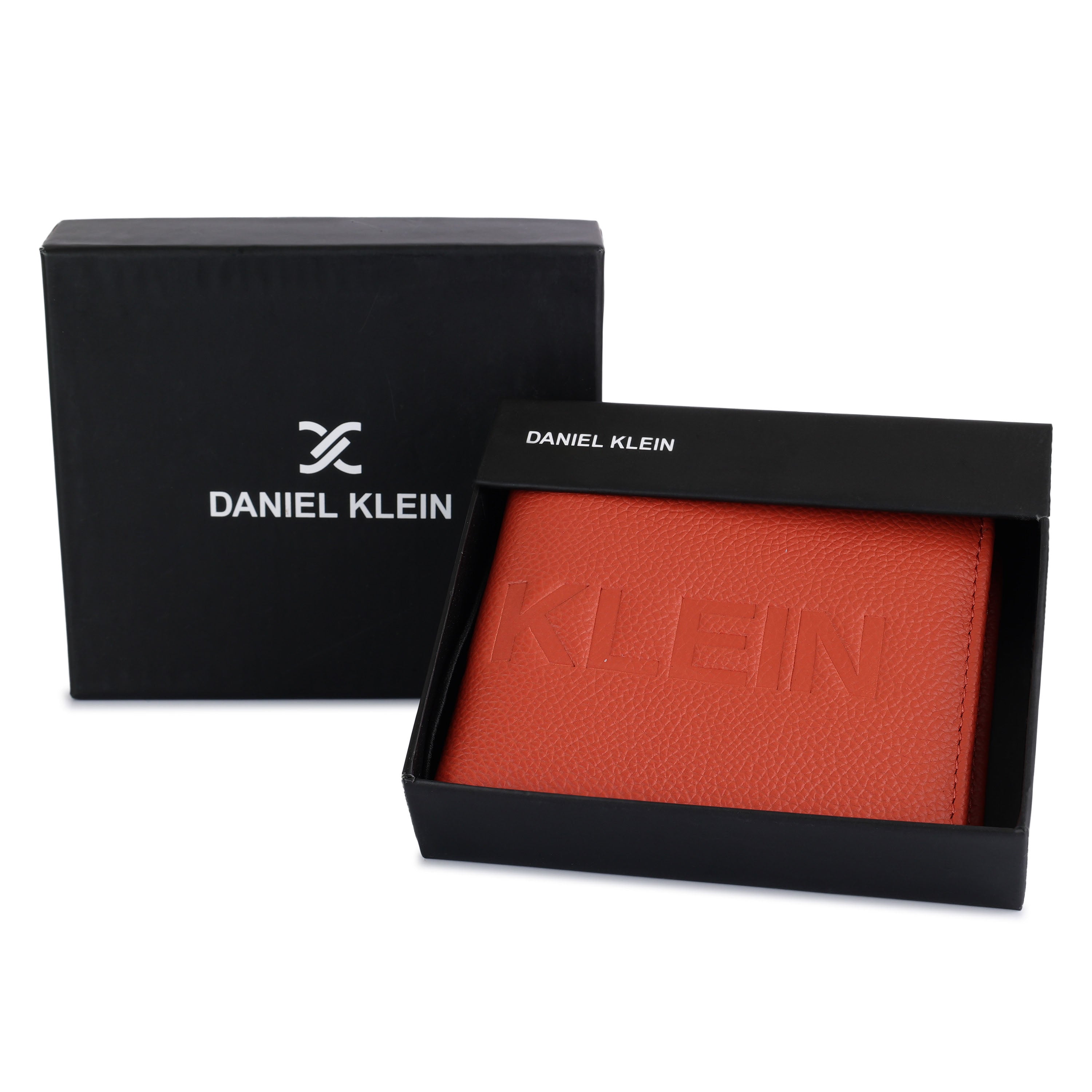 "Daniel Klein Men’s Signature Wallet – Classic Textured Orange Edition "