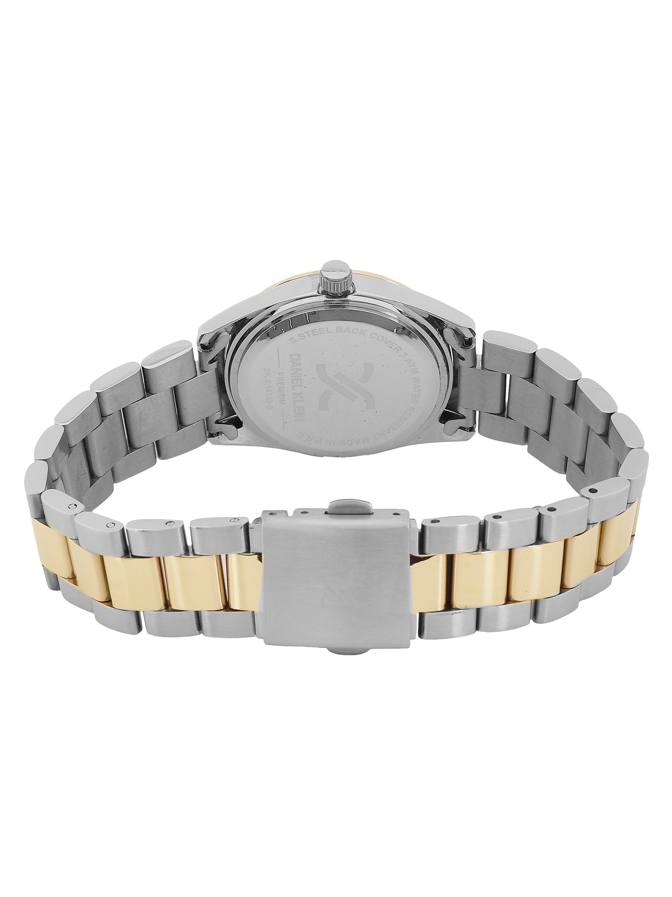 Daniel Klein Women’s Analog Watch – Light Champagne Dial, Silver–Gold Strap DK.6.14133-4