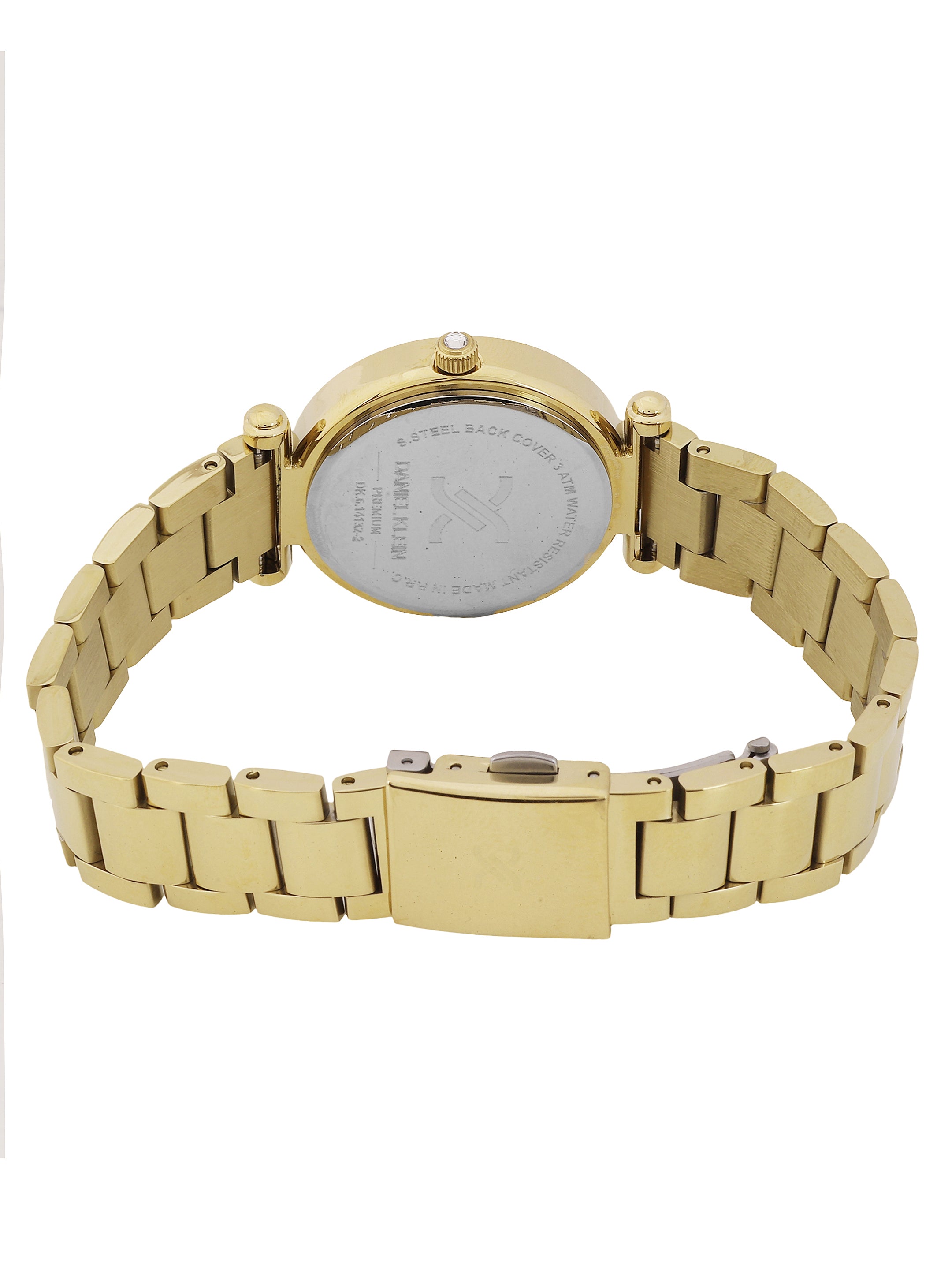 Daniel Klein Women’s Analog Watch – Silver Dial, Gold Strap DK.6.14132-2