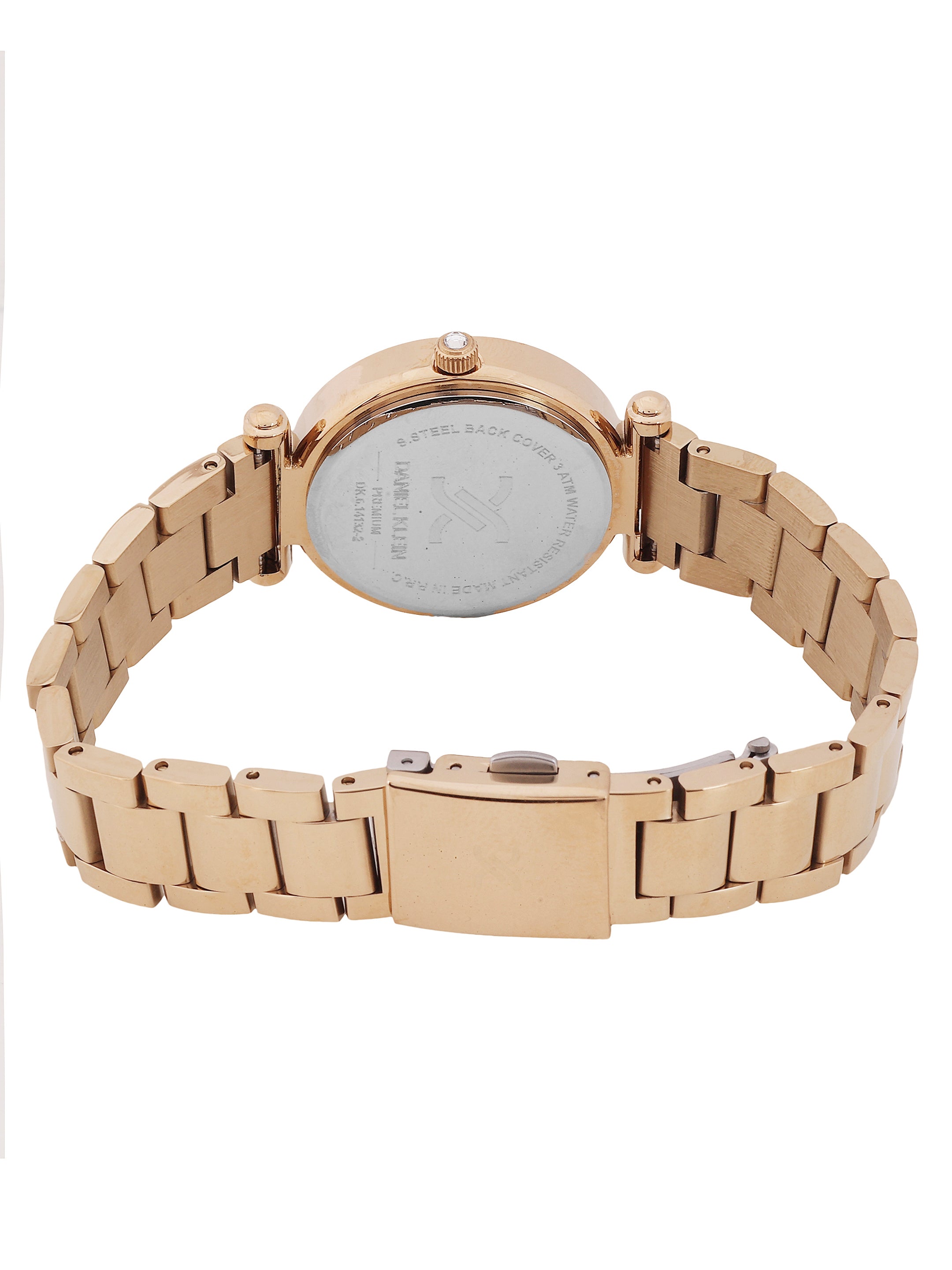Daniel Klein Women’s Analog Watch – Gun Black Dial, IP Pink Rose Gold Strap DK.6.14132-5