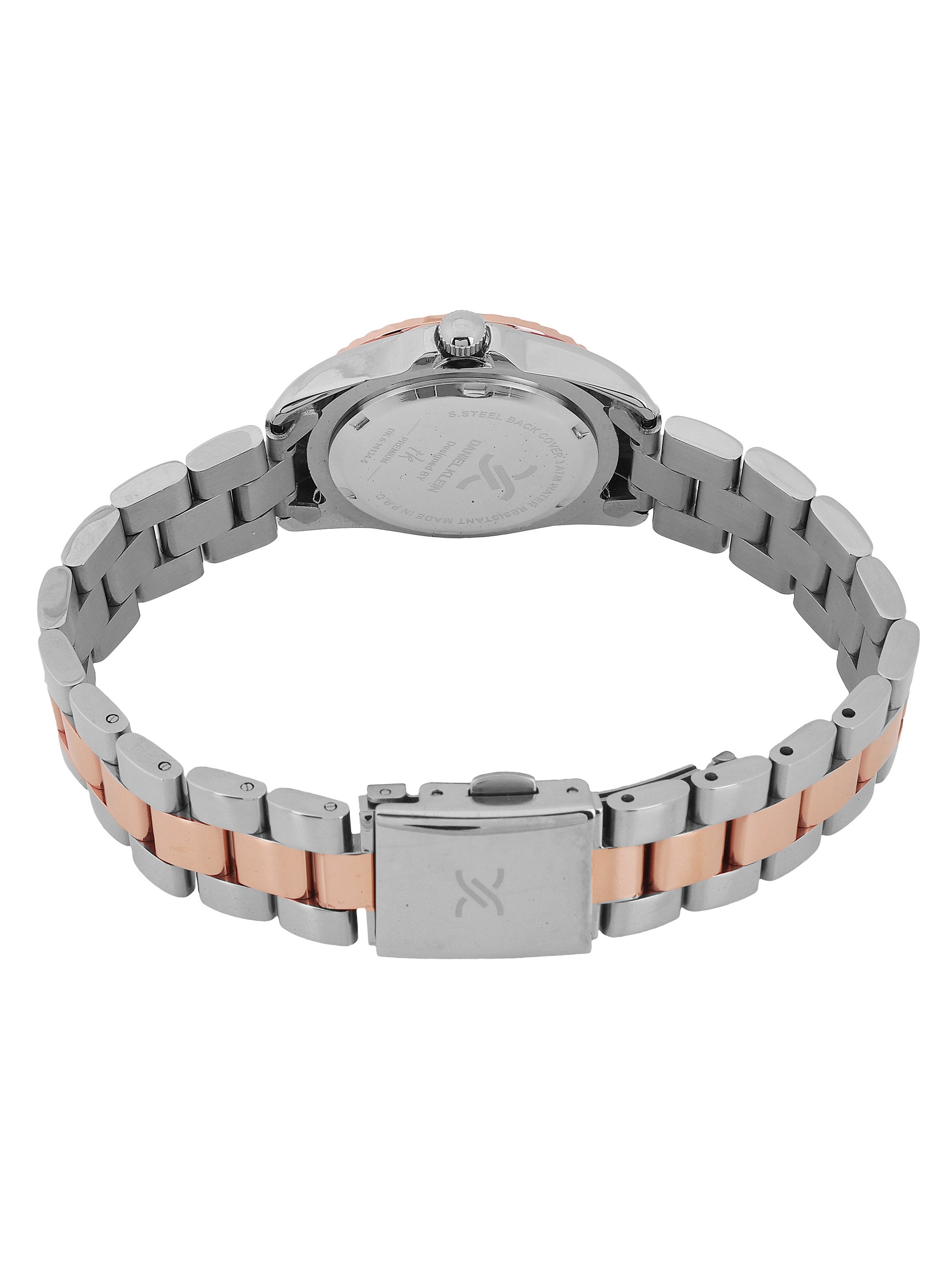 Daniel Klein Women’s Analog Watch – Dark Brown Dial, Silver–Rose Gold Strap DK.6.14134-6