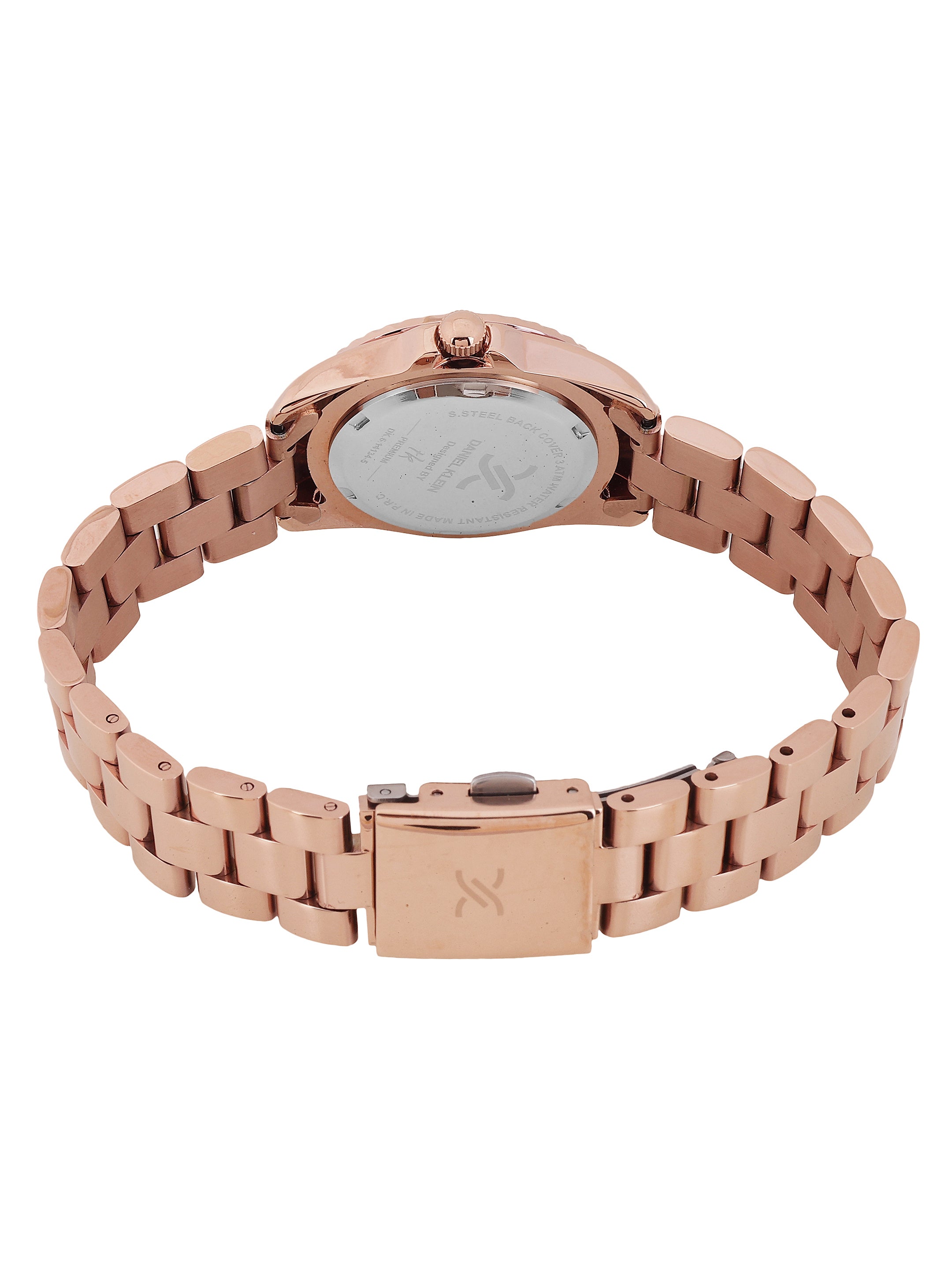 Daniel Klein Women’s Analog Watch – Silver Dial, IP Pink Rose Gold Strap DK.6.14134-5