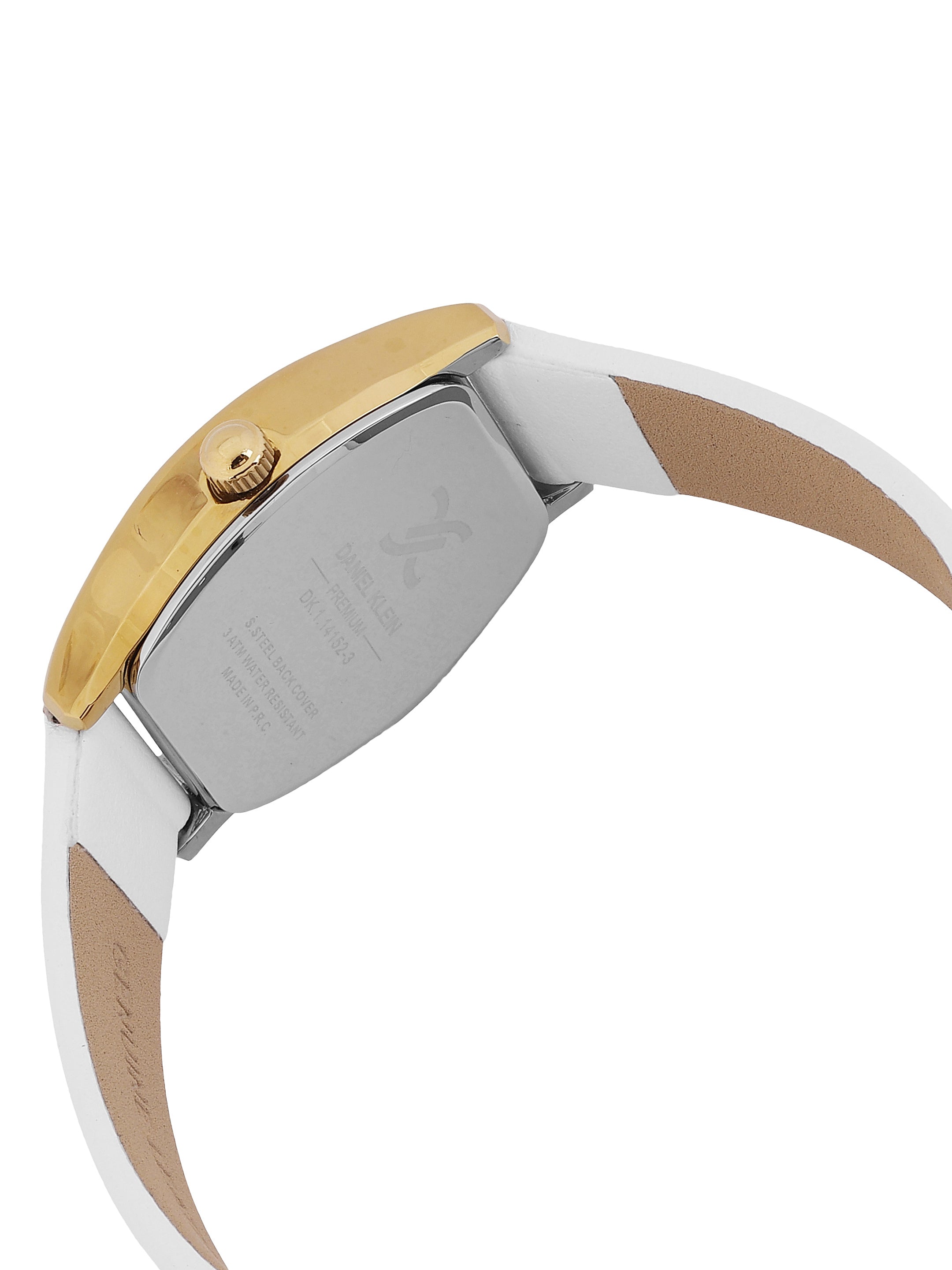 Daniel Klein Silver Dial White Strap Women’s Analog Watch DK.1.14152-3
