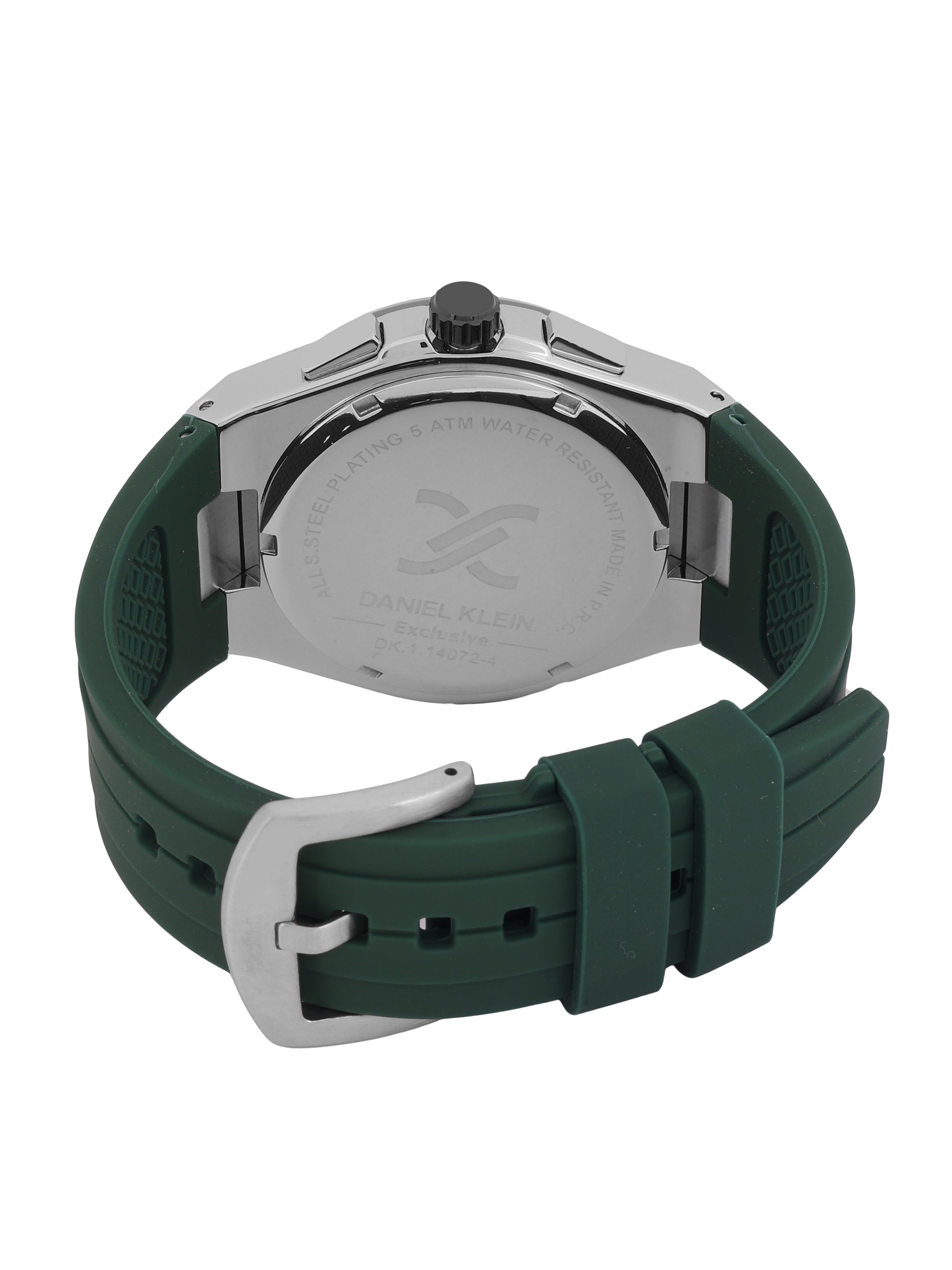 Daniel Klein Men’s Dark Brown Dial Dark Green Silicone Watch DK.1.14072-4