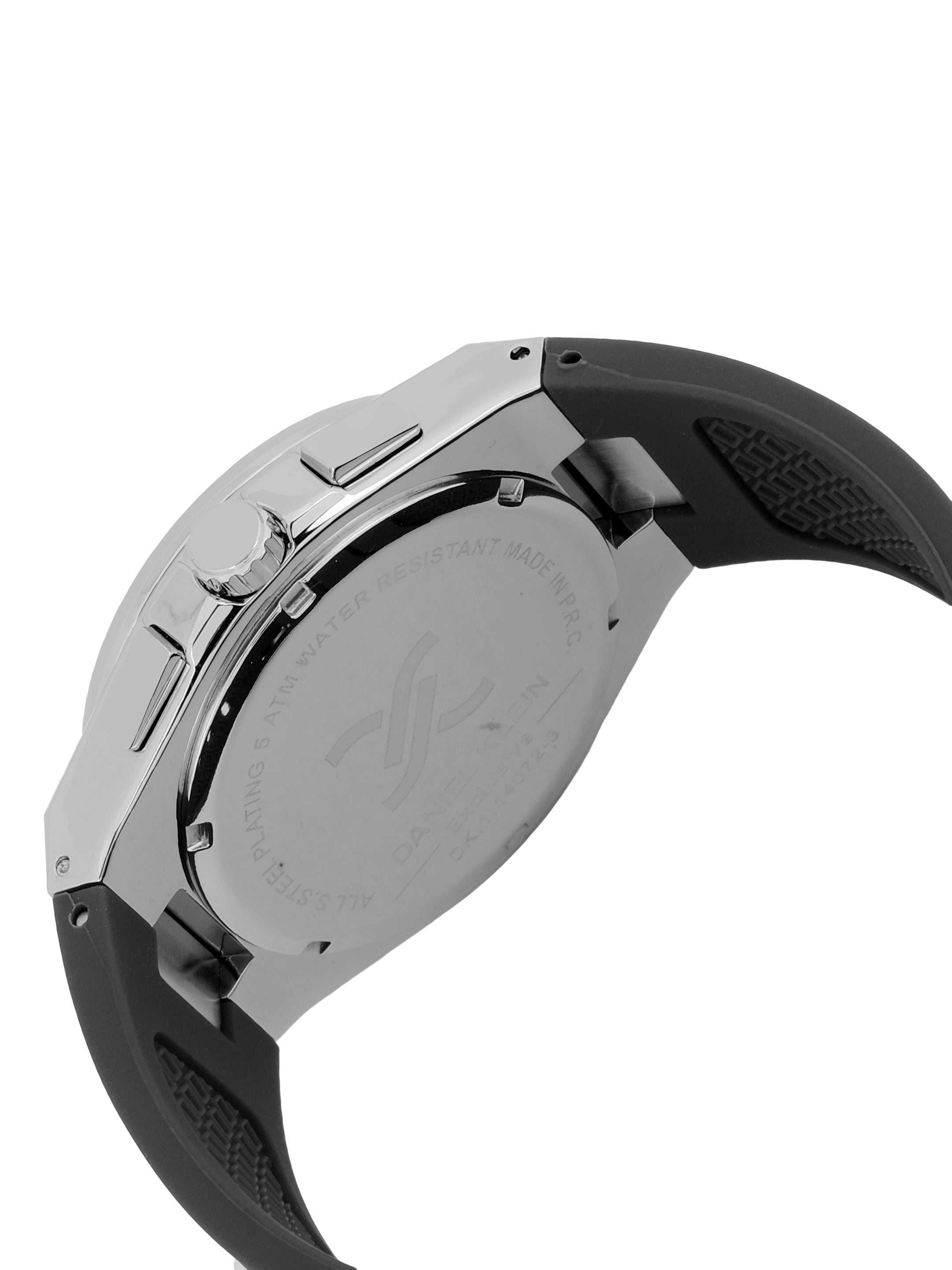 Daniel Klein Men’s Black Dial Gun Black Silicone Watch DK.1.14072-2