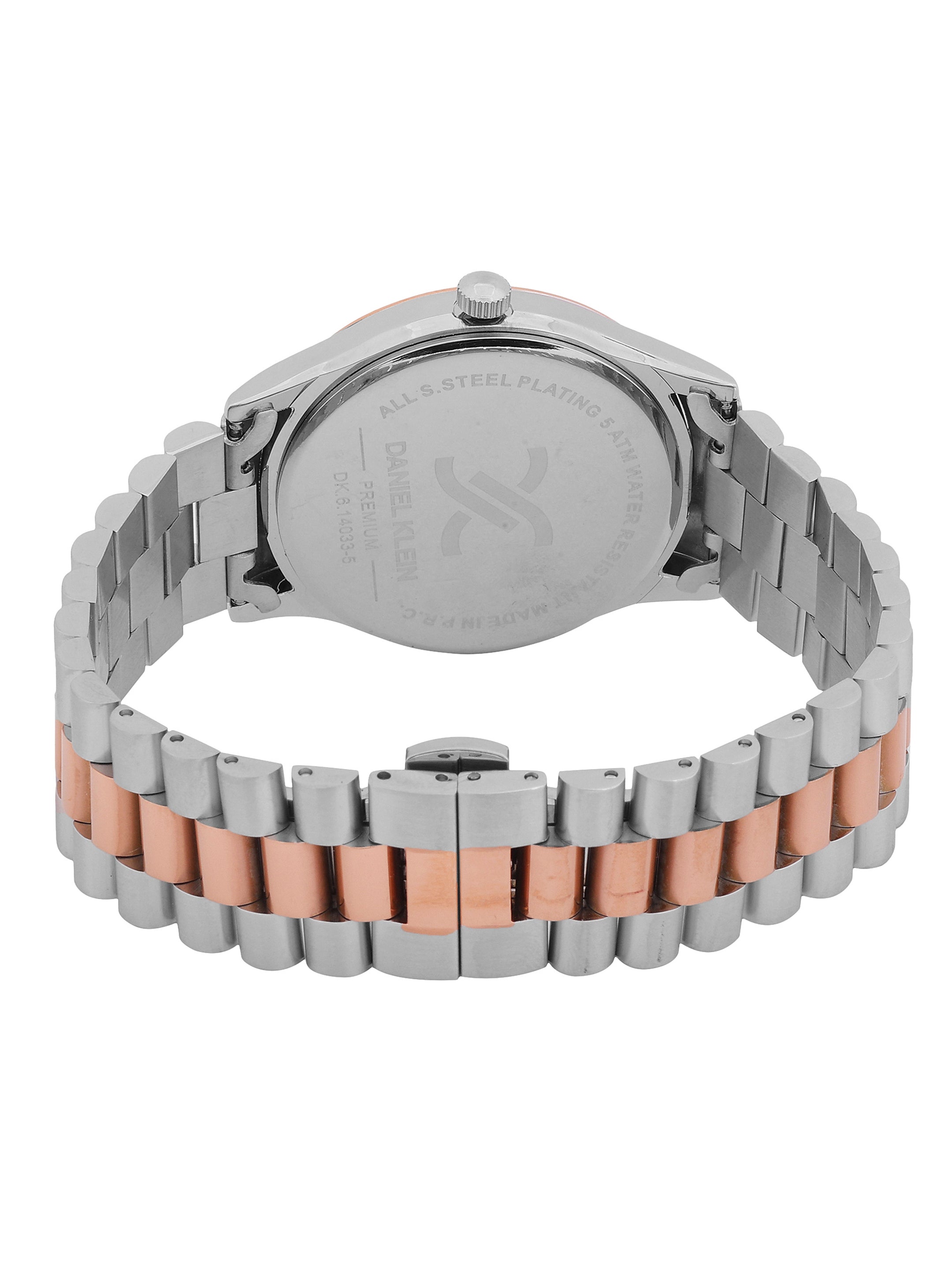 Daniel klein Dual-Tone IPS/IP Pink R.Gold Dark Green Sunray Dial Watch for Men DK.6.14033-5