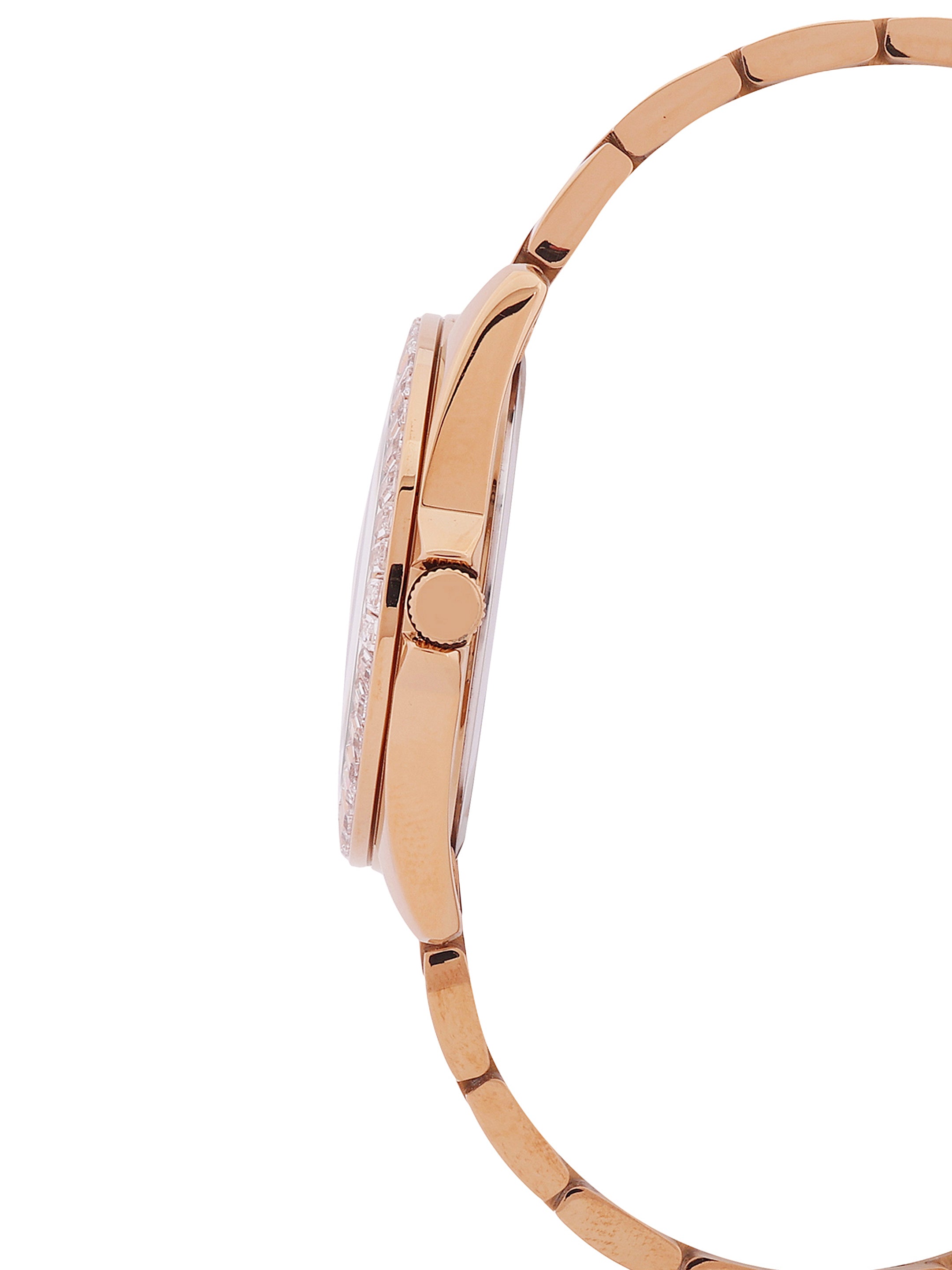 Daniel klein IP Pink R.Gold Light Rose Gold Sunray Dial Stone Watch for Women DK.1.13950-6