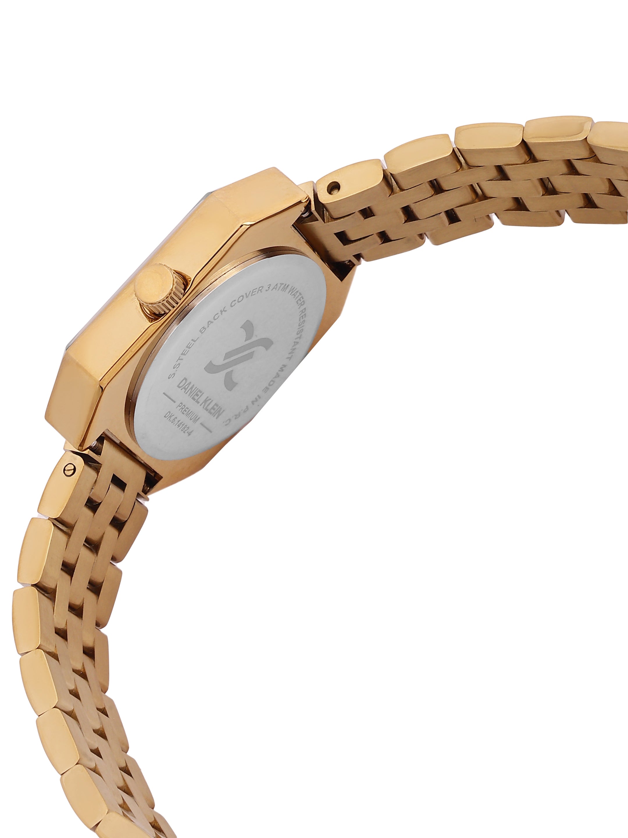Daniel Klein Analog Blue Round Dial Pink Rose Gold/Dark Blue Case Pink Rose Gold Strap Quartz Water-Resistant Wrist Watch for Women Girls, Ladies DK.6.14182-6