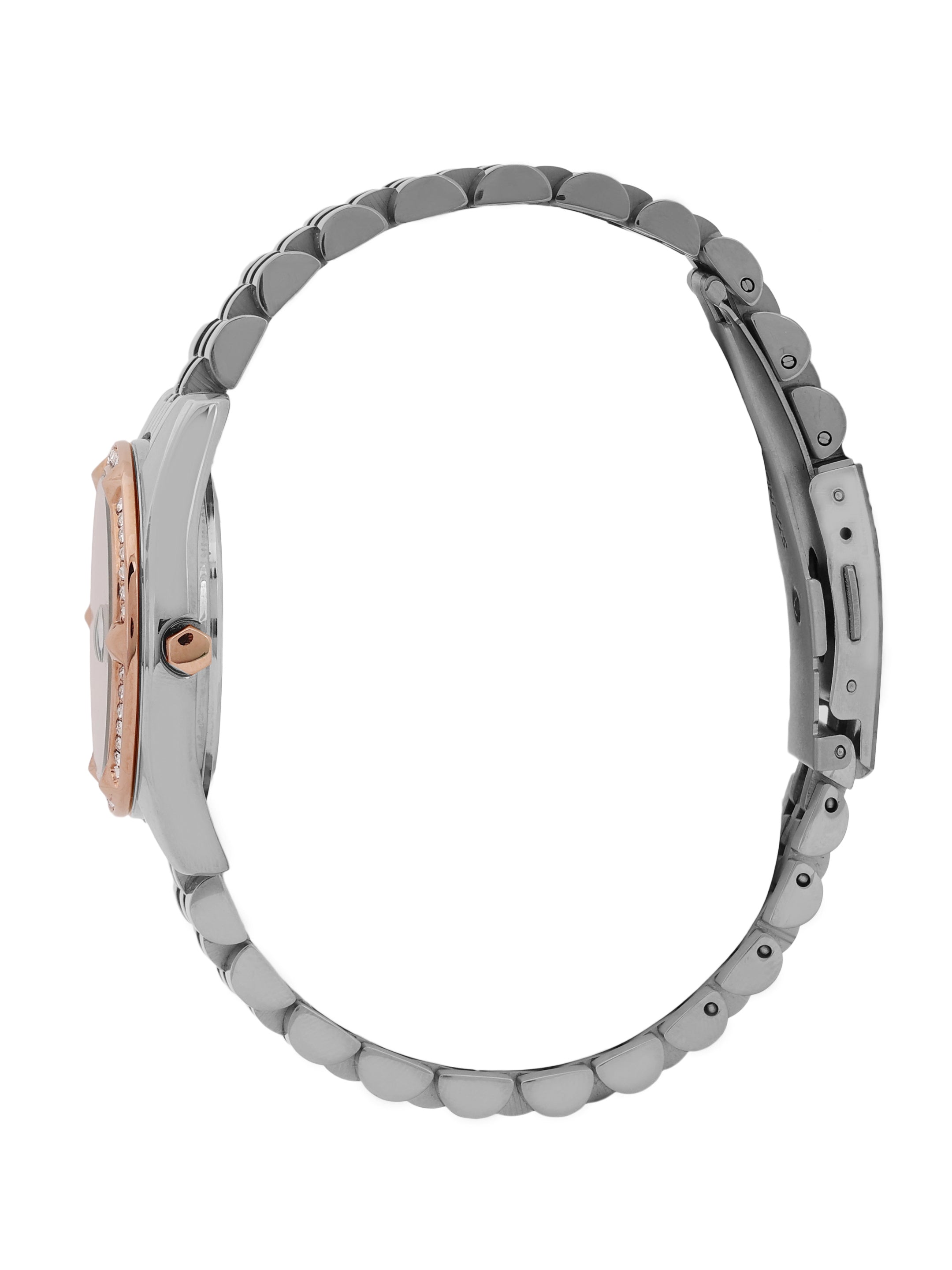 "Daniel Klein Women’s Two-Tone Silver & Gold Bracelet Watch – Classic White Dial, Premium Design "