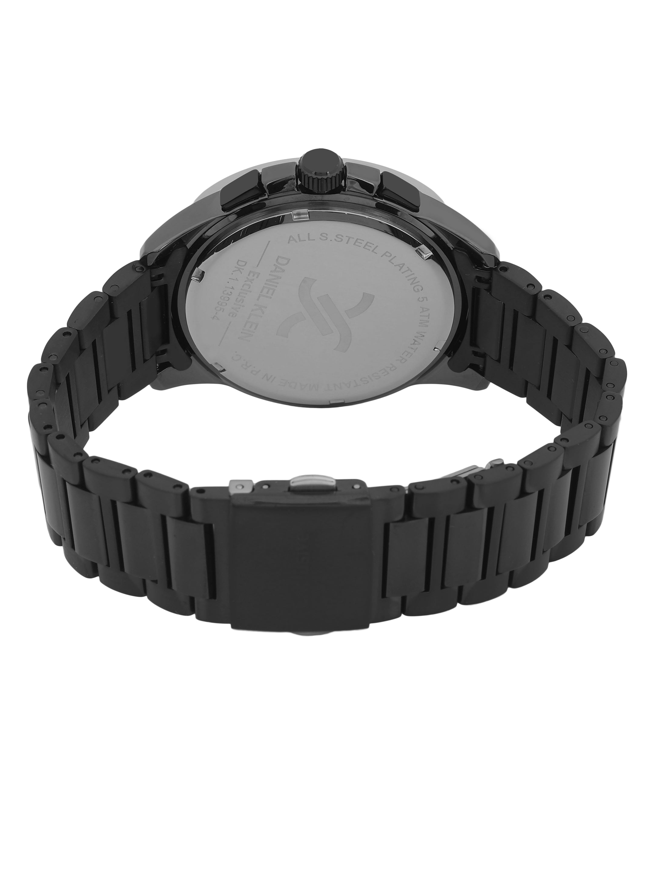 Daniel Klein Men’s Gun Black Dial Stainless Steel Watch DK.1.13995-4