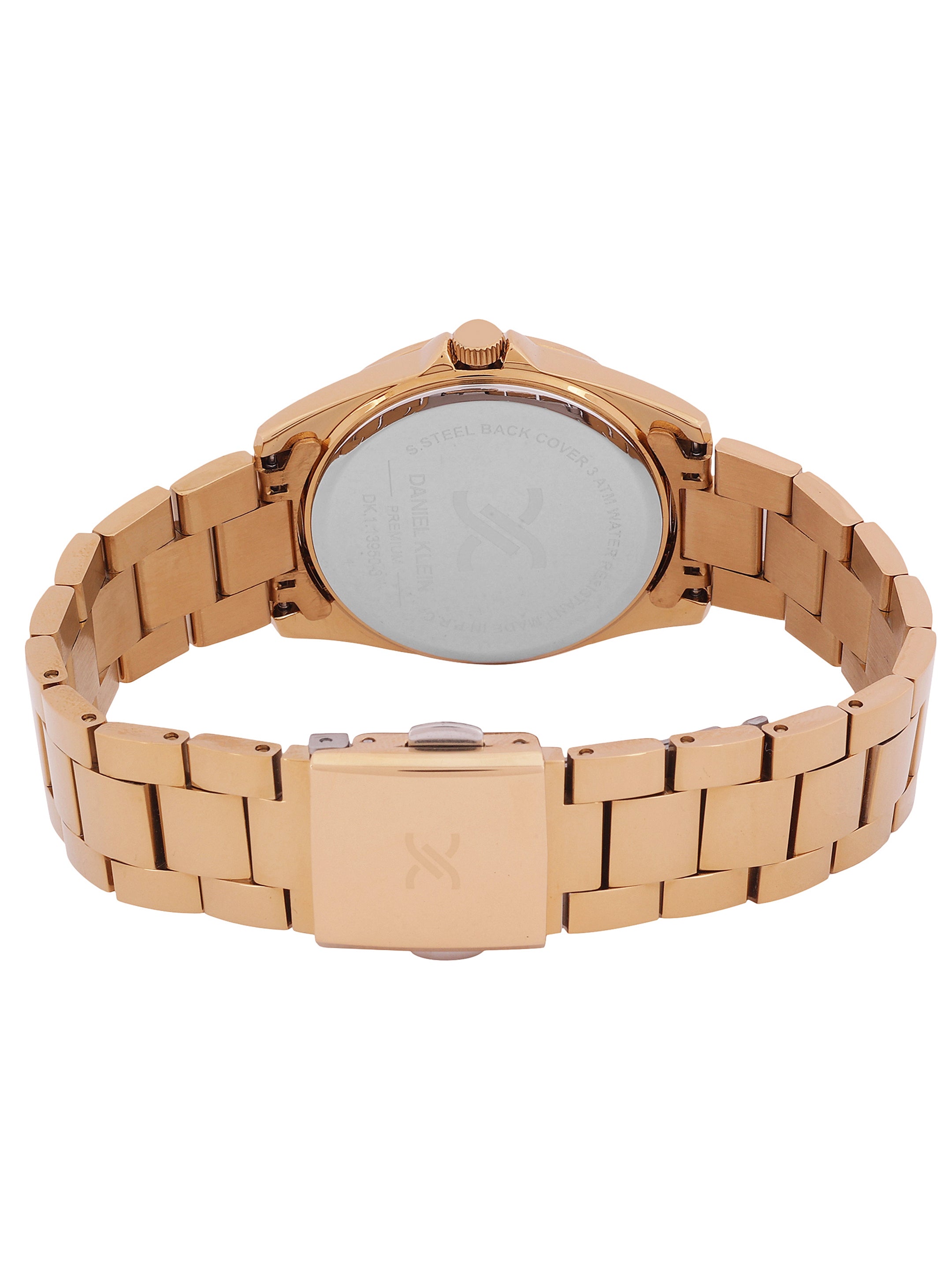 Daniel klein IP Pink R.Gold Light Rose Gold Sunray Dial Stone Watch for Women DK.1.13950-6