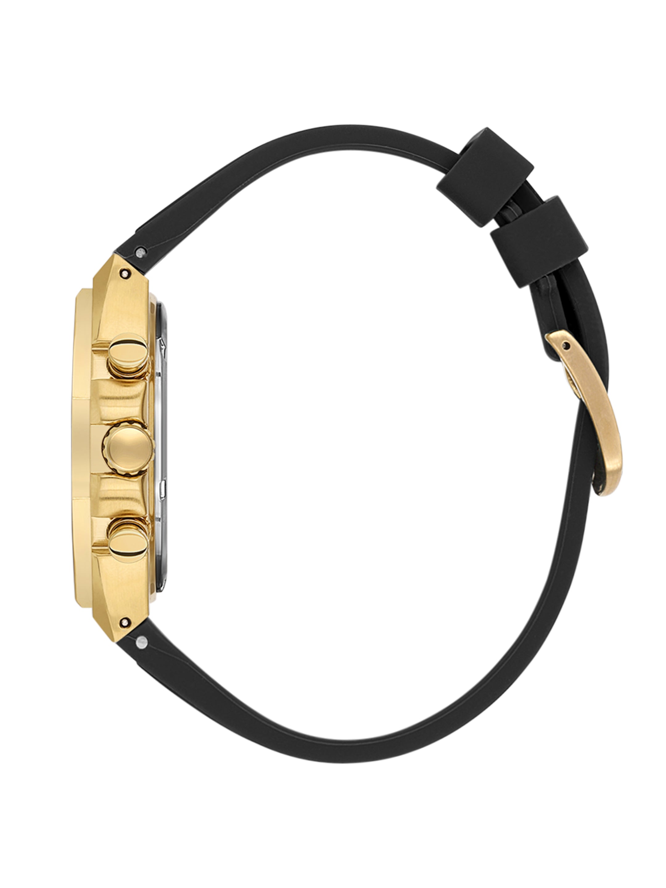 Daniel Klein Analog Black Round Dial Gold Case Black Strap Quartz Water-Resistant Wrist Watch for Men Boys DK.1.14258-5