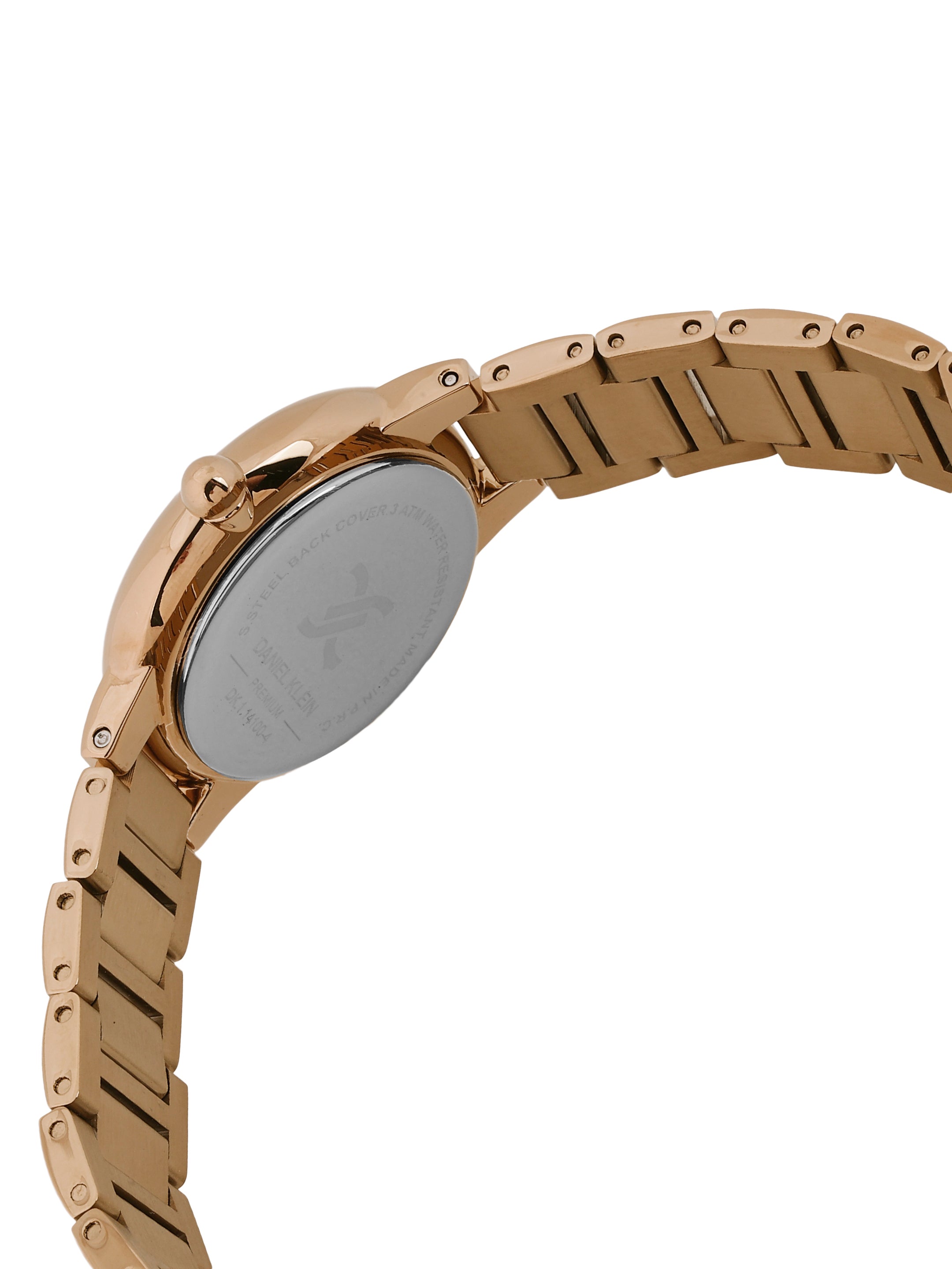 Daniel Klein Silver Dial Pink Rose Gold Strap Women’s Analog Watch DK.1.14100-6