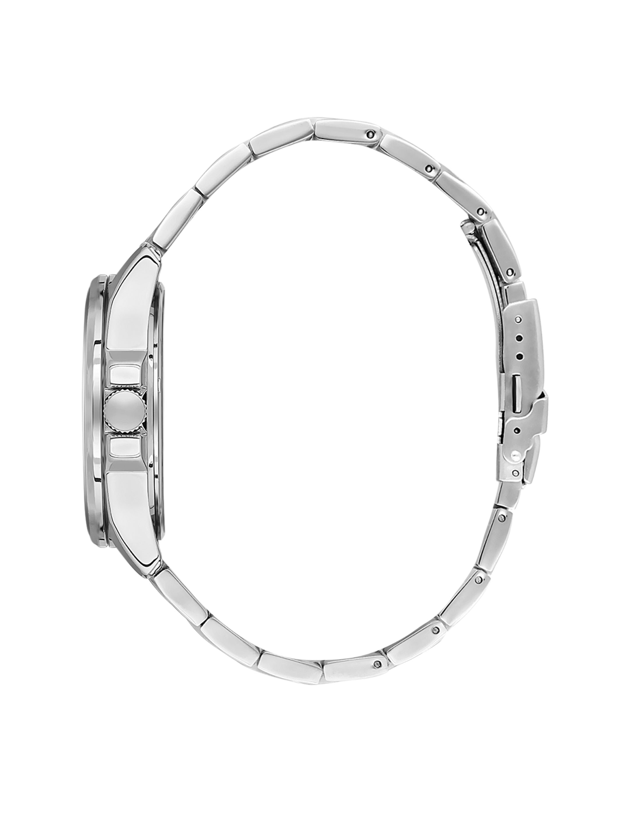 Daniel Klein Analog Dark Blue Round Dial Silver Case Silver Strap Quartz Water-Resistant Wrist Watch for Men Boys DK.6.14202-3