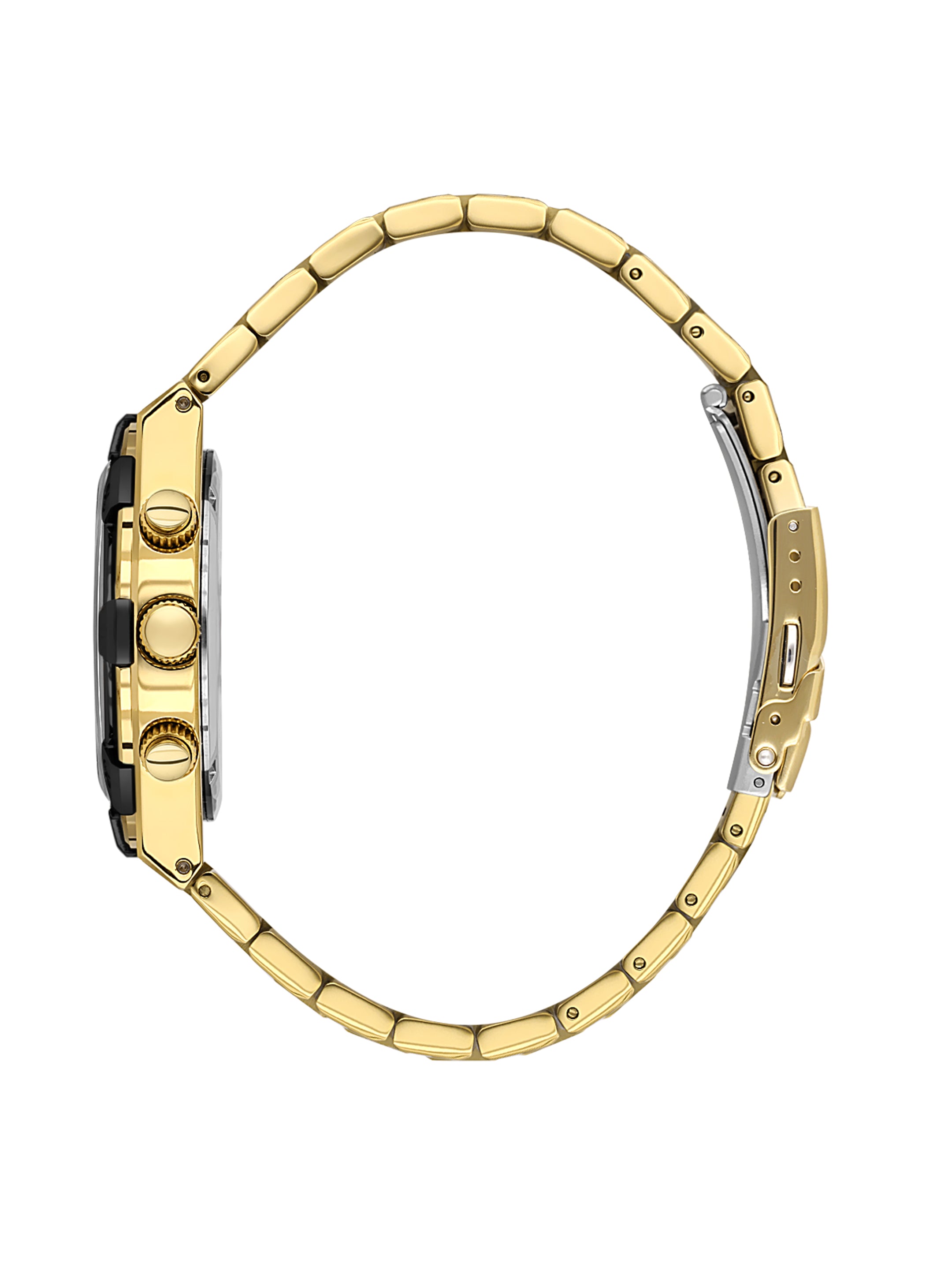 Daniel Klein Analog Black Round Dial Gold Case Gold Strap Quartz Water-Resistant Wrist Watch for Men Boys DK.1.14242-4