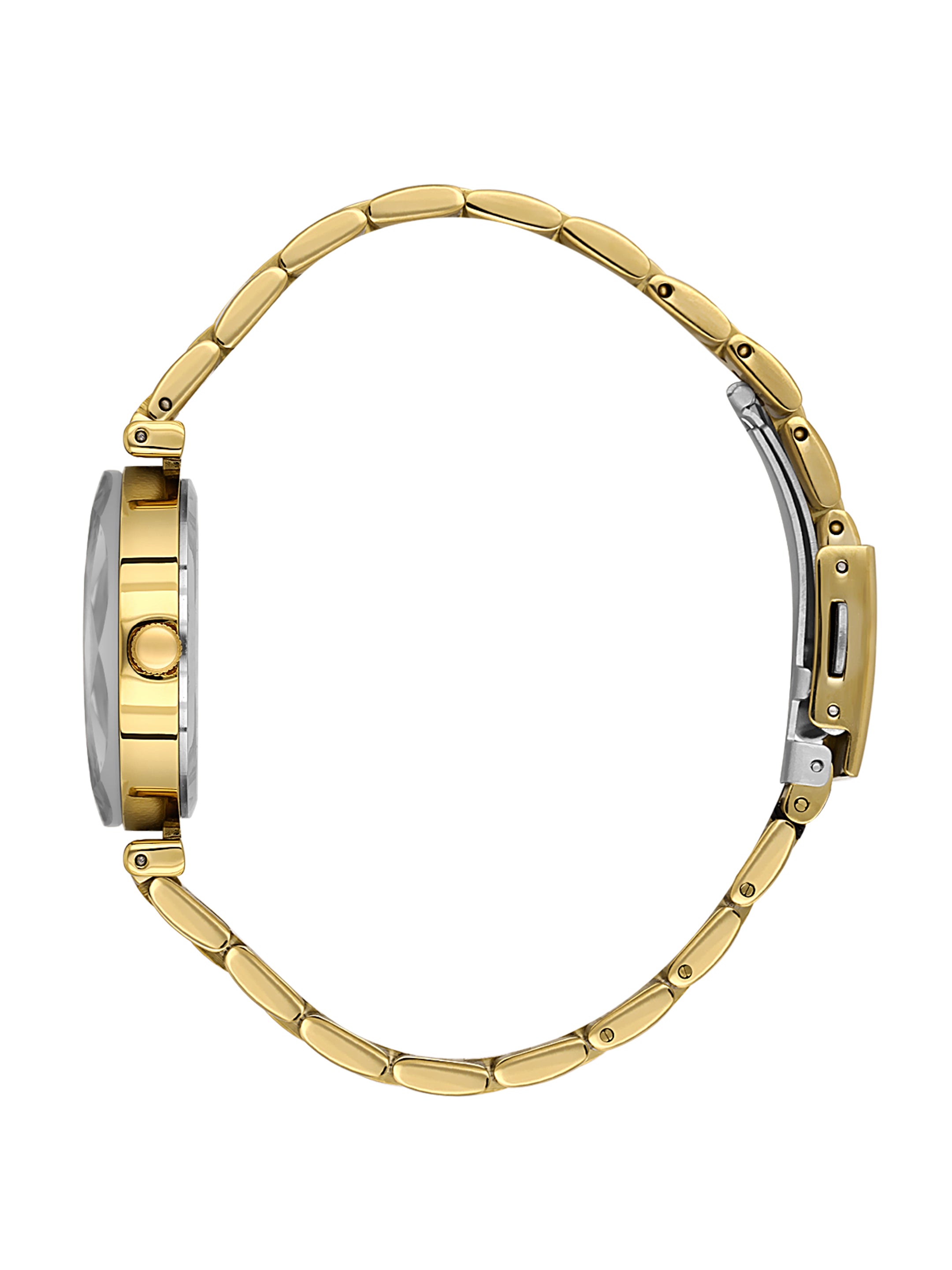 Daniel Klein Analog Silver Round Dial Gold/Gold Case Gold Strap Quartz Water-Resistant Wrist Watch for Women Girls, Ladies DK.6.14189-2